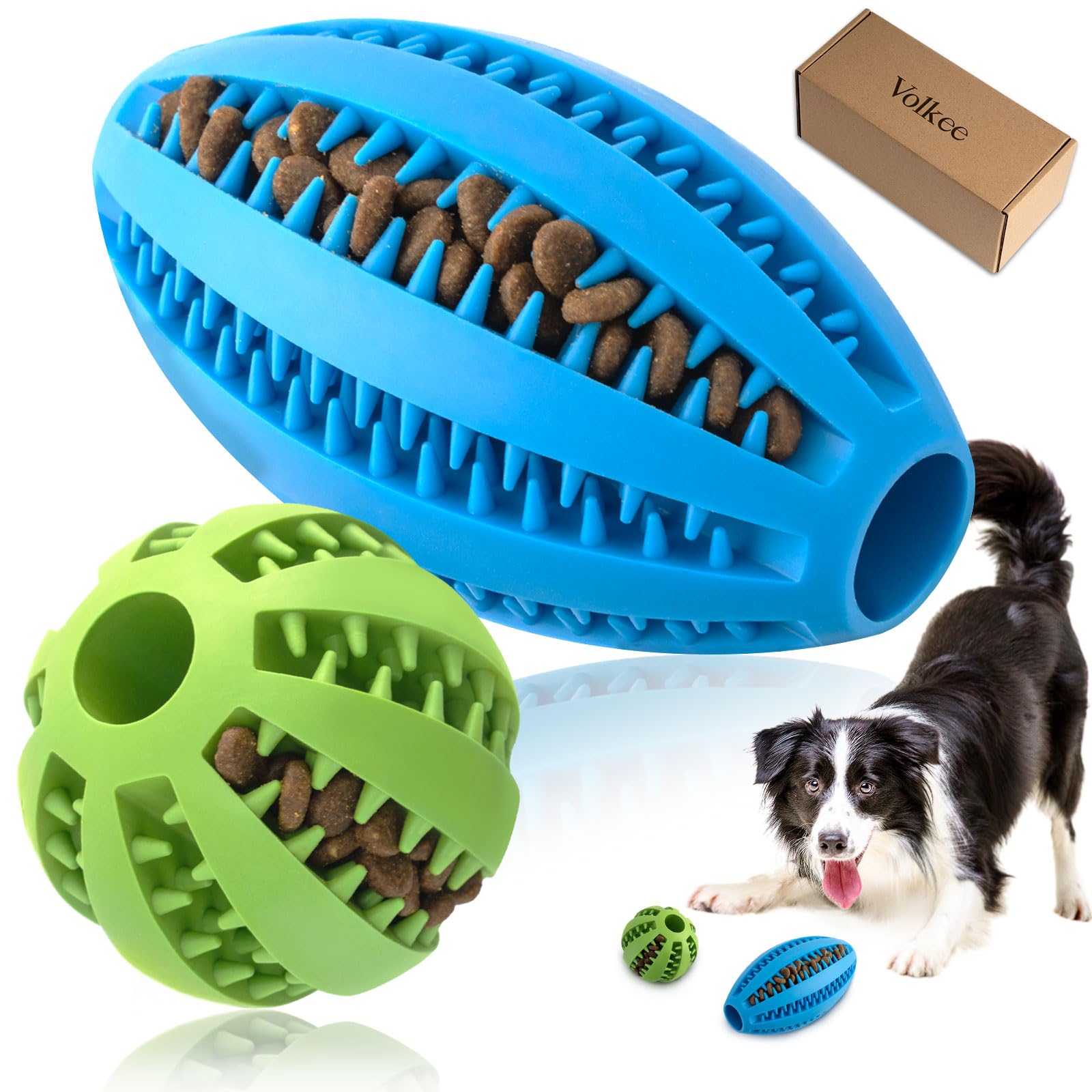 Volkee 2 Pack Puzzle Toy For Large Dogs, Interactive Dog Enrichment Toys, Toy To Keep Them Busy, Treat Dispensing Ball For Dog T