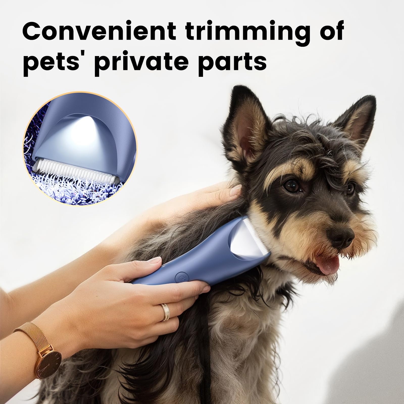 Lemulegu Quiet Dog Hair Clipper,Lightweight 6000Rpm Powerful Quick Charged Hair Remover Waterproof Paw Hair Trimmer Kits For Dog