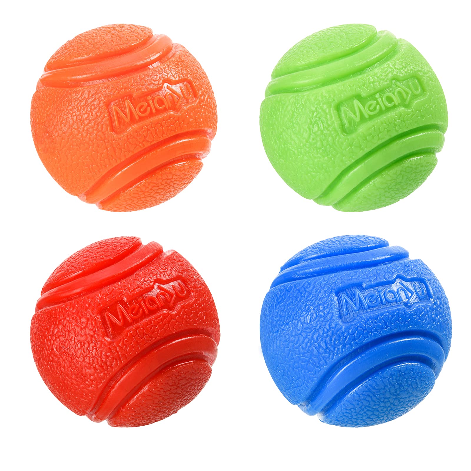 Vitalili 4 Pcs Rubber Balls For Dogs Toy Balls Water Ball Toy High Bounce Dog Training Ball Chew Resistant Dog Ball Sets For Medium Dogs 30-60 Lbs Belgian Malinois Gifts (6Cm)