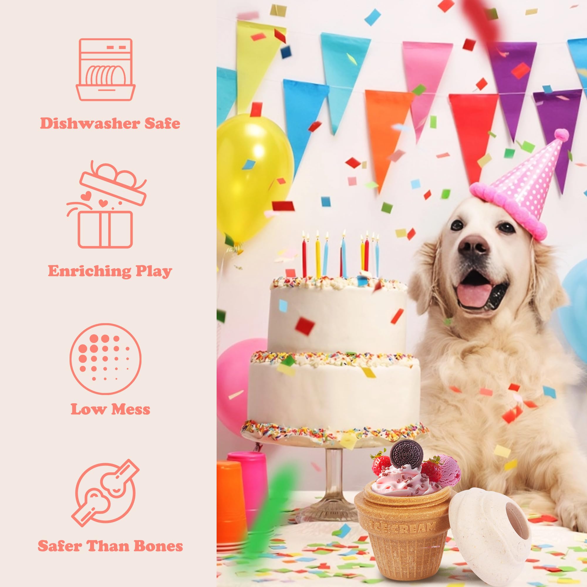 kogven Interactive Dog Toys for Boredom-Multi-Functional Design-Birthday Gifts for Dogs-Frozen Treats-Medium/Large Dog Toys-Part