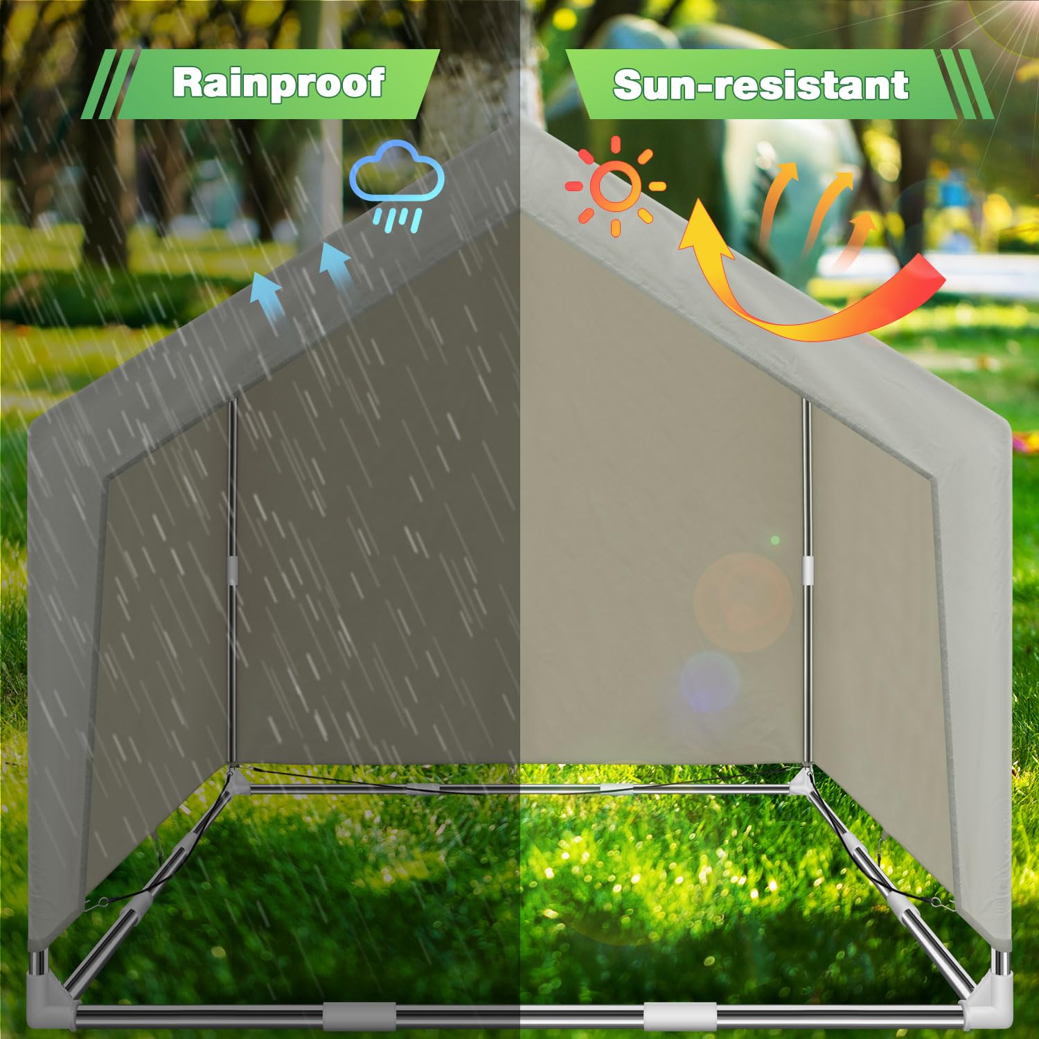 Dog Shade Shelter Outdoor Large Tent Dog House For Large Dogs, Outdoor Dog Tent, Outside Sun Rain Canopy Pet House For Cats, Rab