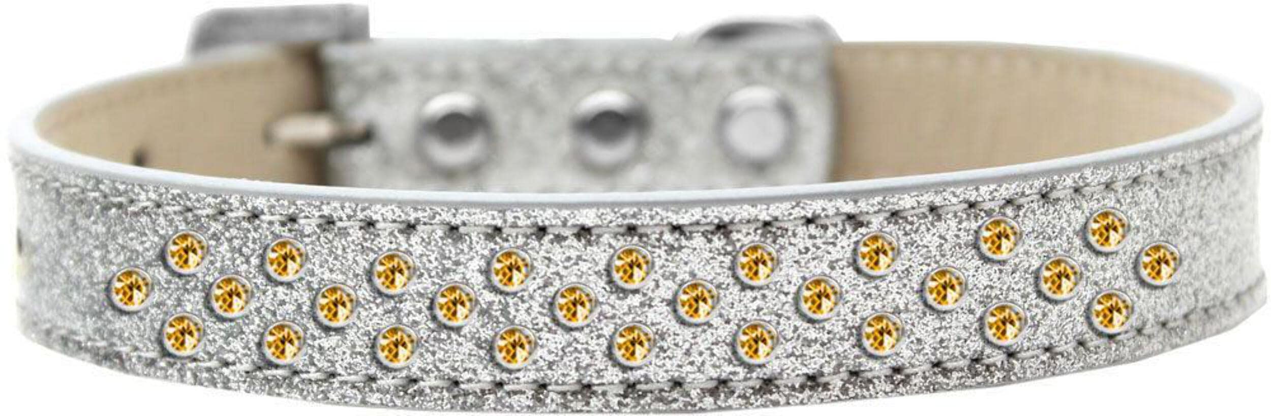 Mirage Pet Products Sprinkles Ice Cream Dog Collar with Yellow Crystals, Size 16, Blue