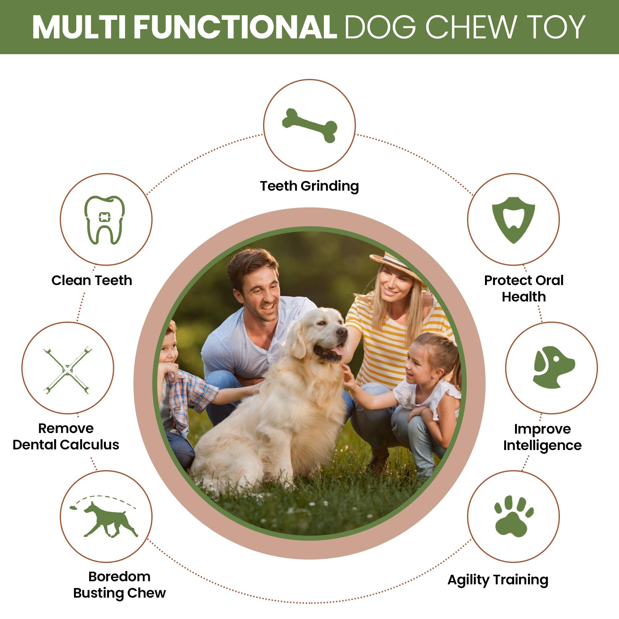 SPOT Bam-Bones Plus Bamboo Stick, Durable Dog Chew for Aggressive Chewers, 9.5in, Brown, Bamboo Fiber & Nylon, Model 54559
