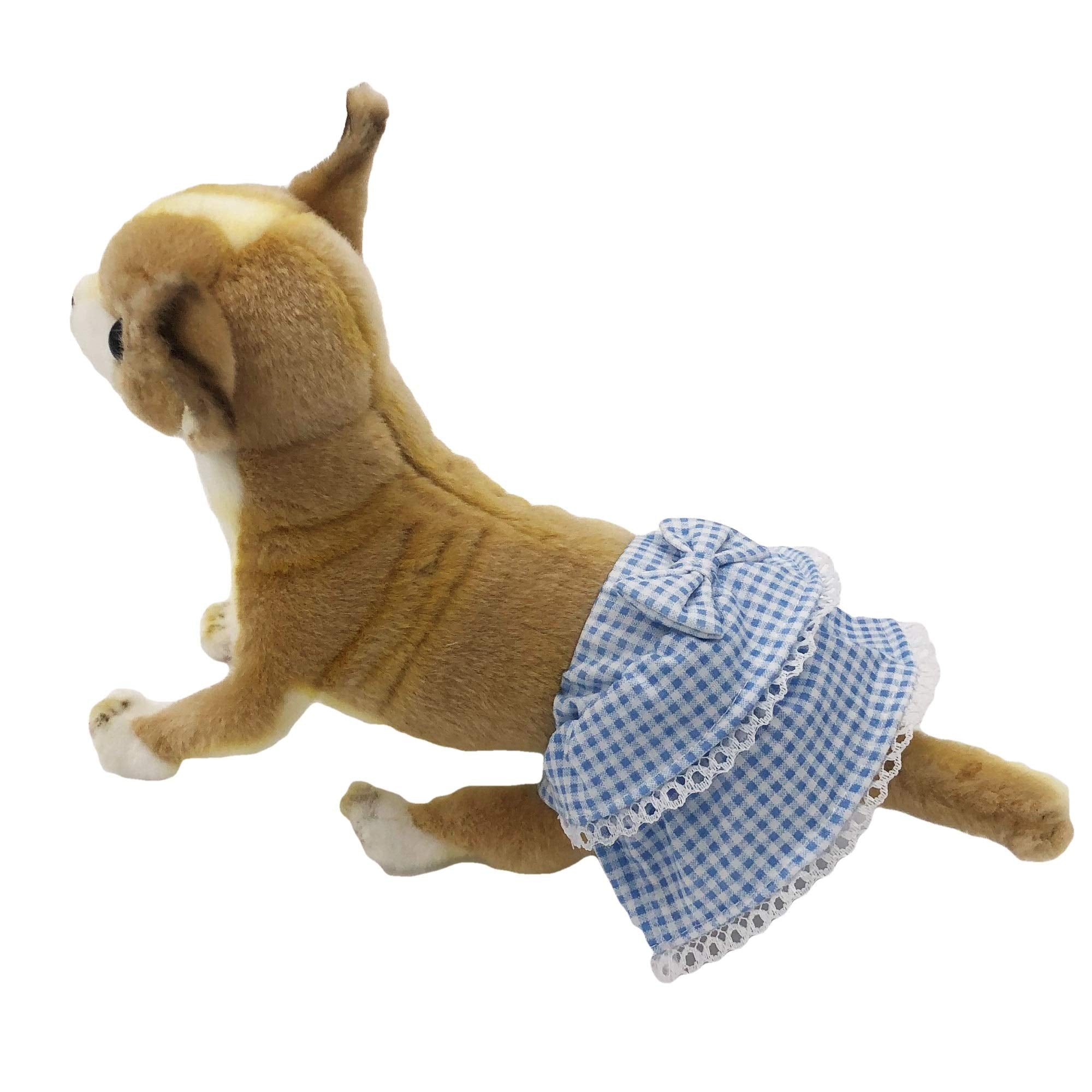 Funnydogclothes Dog Skirt Diaper Female Sanitary Pant Dress Ruffles Cotton Small Pet Cat (Large: Waist 10' - 12', Pack Of 3 Colors)