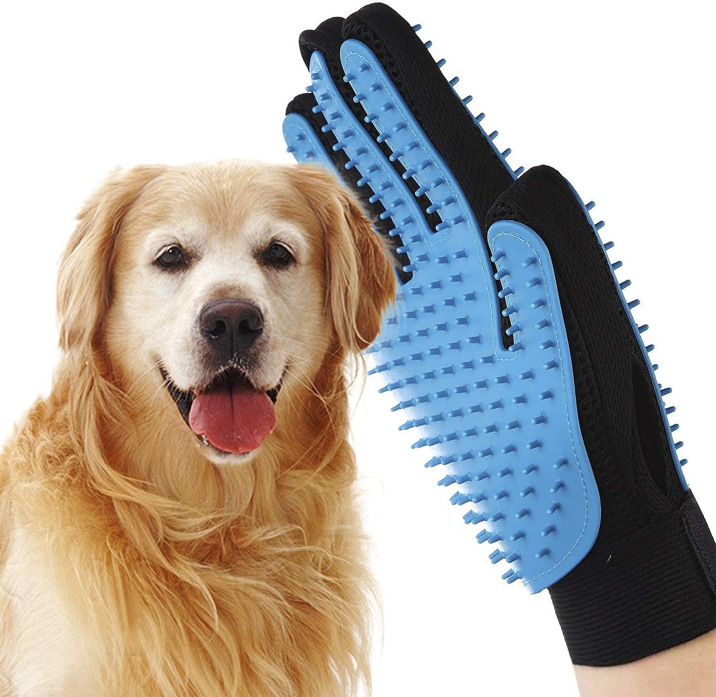Pro Bullion Efficient Pet Hair Remover Mitt Enhanced 5 Finger Design Gentle Brush Gloves For Dog And Cat With Long And Short Fur