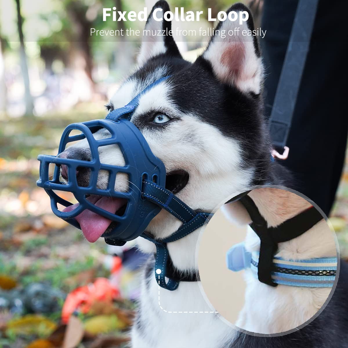 Barkless Dog Muzzle, Soft Basket Silicone Muzzles For Dog, Best To Prevent Biting, Chewing And Barking, Allows Drinking And Panting, Used With Collar