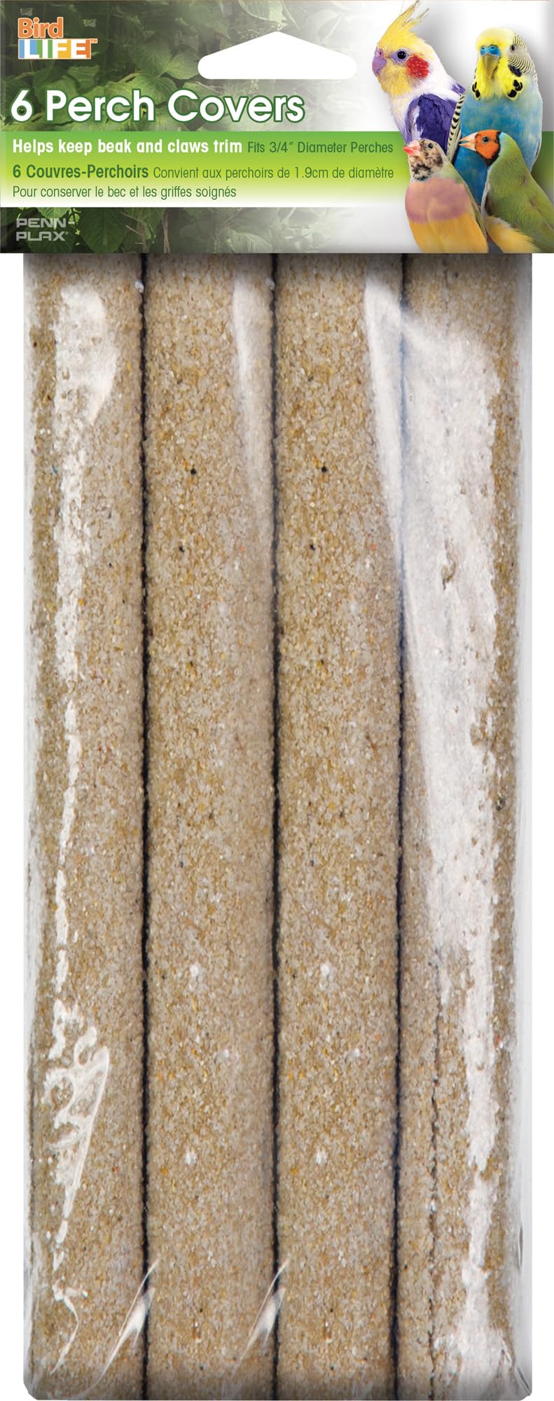 Penn-Plax Sand Perch Covers - Large 0.75" x 9.5", Natural Seashell Finish, Pack of 4, Model BA647
