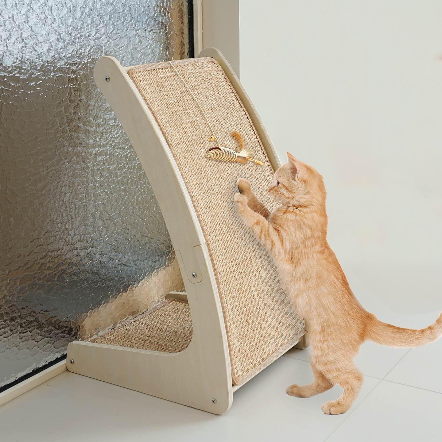Cat Scratcher, Curved Cat Scratching Board For Indoor Cats, Protecting Furniture Cat Scratch Pad, Floor Mounted Cat Scratching W