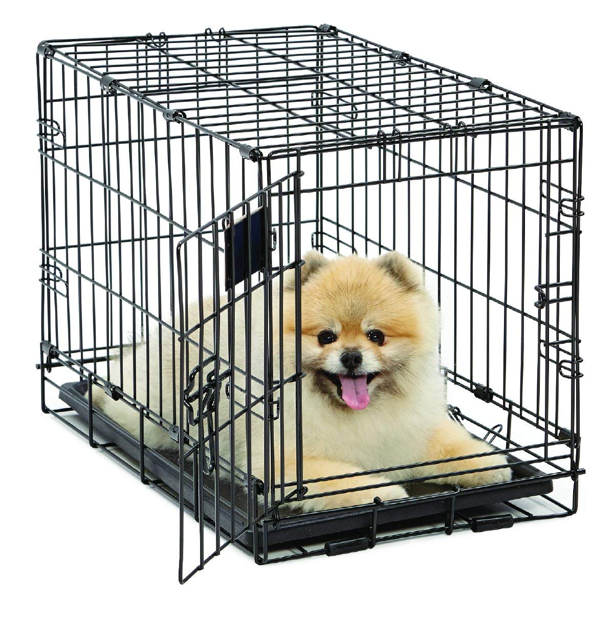 Midwest Homes For Pets Dog Crate | Newly Enhanced Life Stages Xs Folding Metal Divider Panel, Floor Protecting Feet, Leak-Proof Pn 23L X 13.63W 16H Inches, Breed.