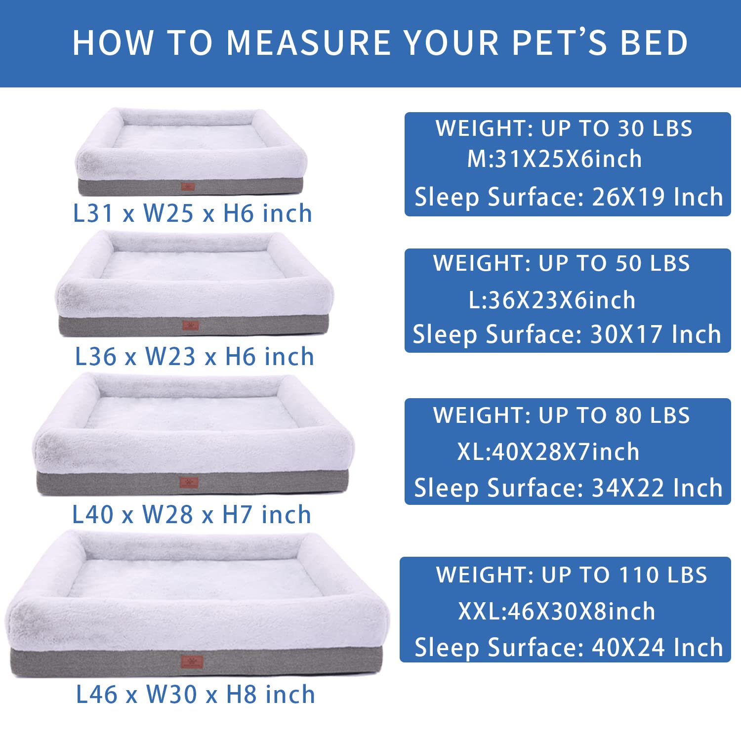 WINDRACING Orthopedic Dog Bed for Extra Large Dogs, Bolster Sides Dogs Sofa Bed with Removable Washable Cover & Non-Skid Bottom,