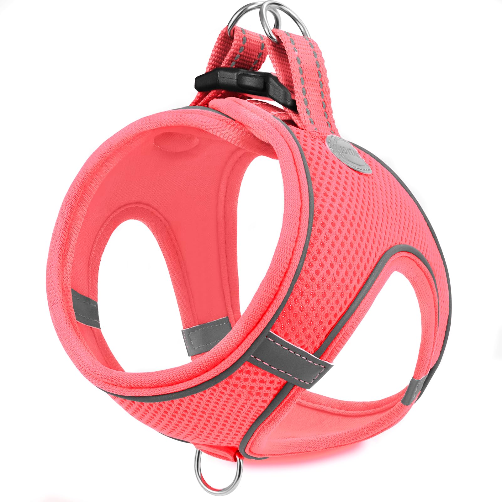 Joytale Small Dog Harness, Breathable Mesh Step-In Vest, Reflective Soft Padded Harnesses Small Sized Dog For Walking, Pink, S