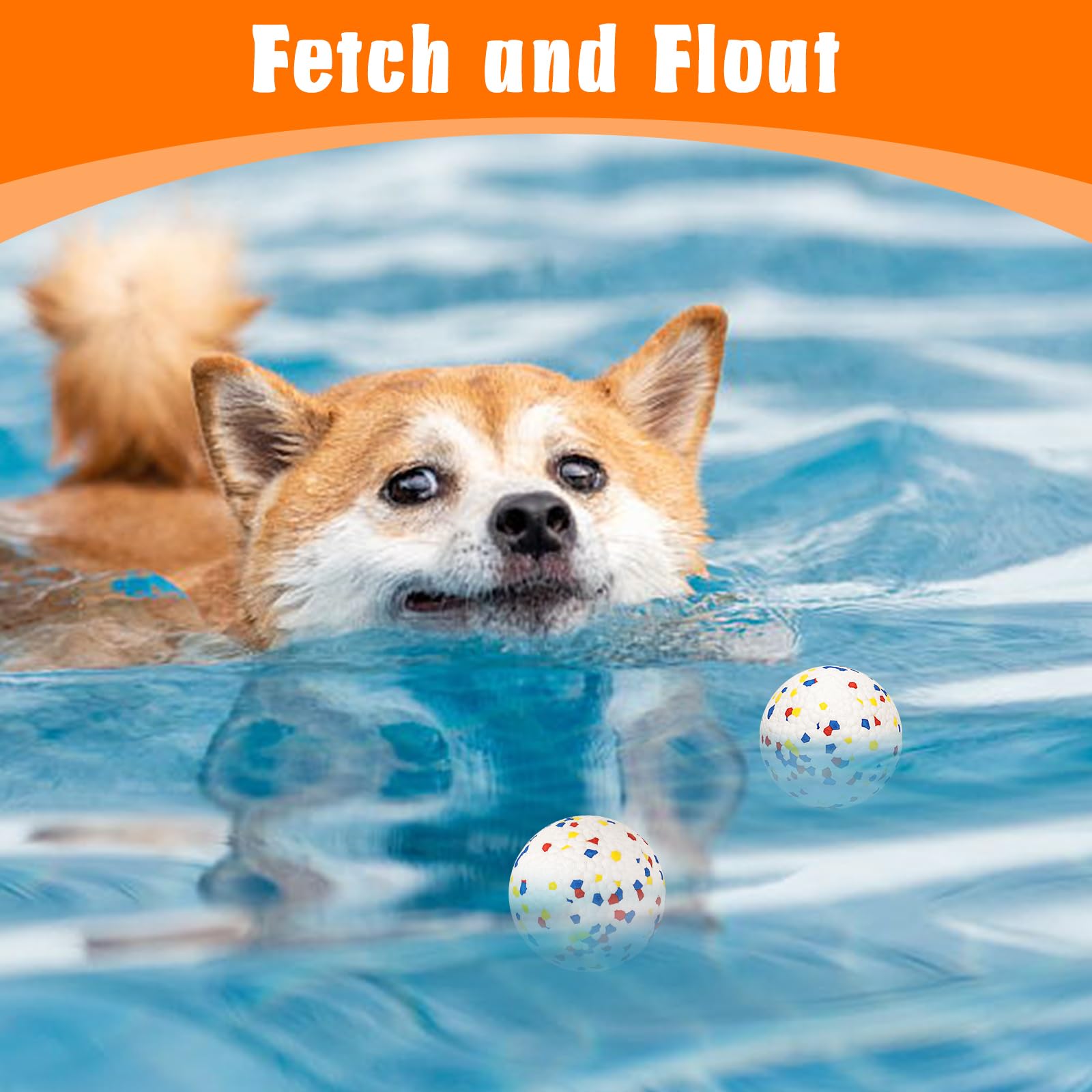 Lepawit Dog Balls for Aggressive Chewers, Indestructible Bouncy Floating Balls for Training Dog Catch and Fetch, Sturdy Solid Te