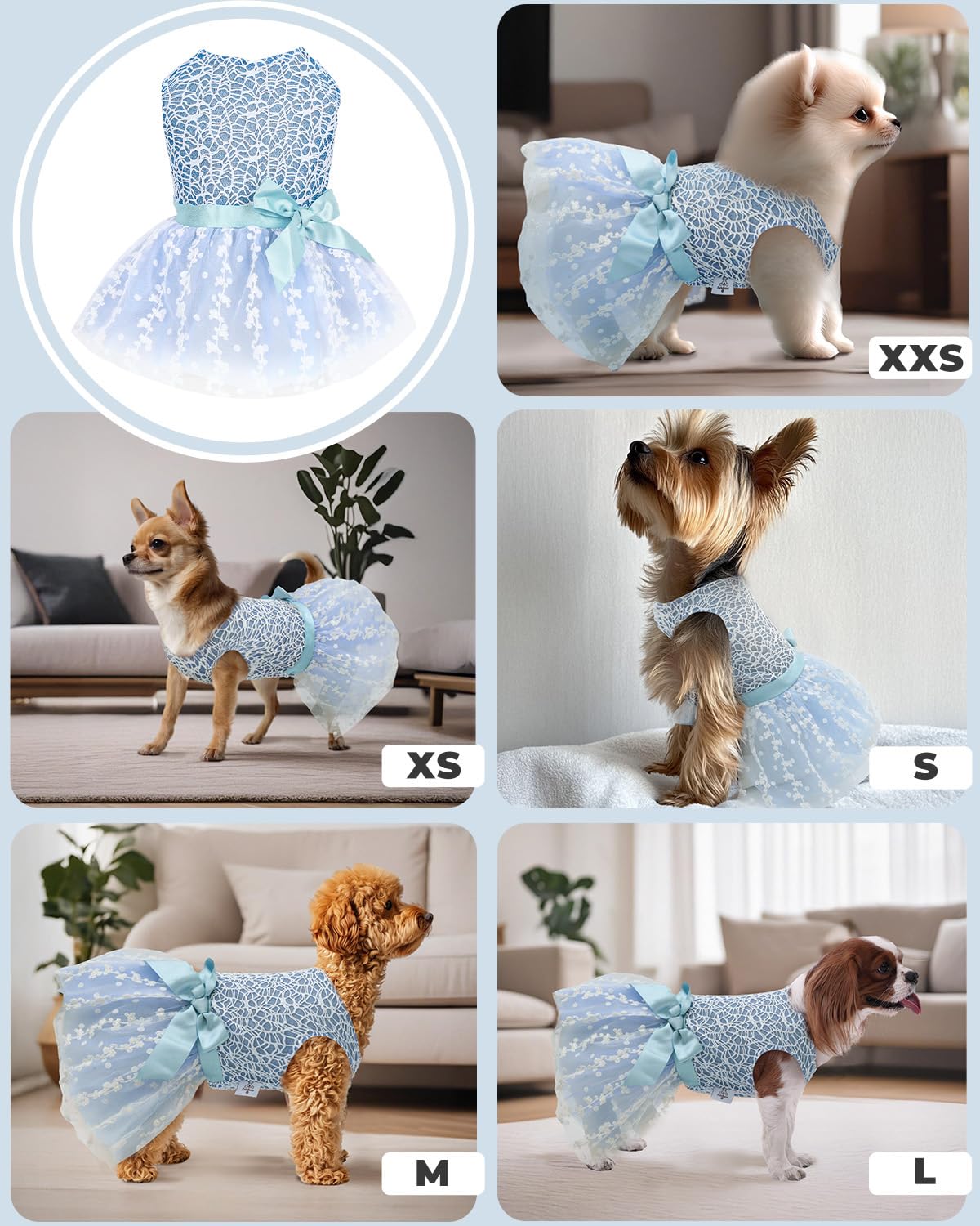 Cutebone Dog Birthday Dress Girl Puppy Skirt Tutu Cat Wedding Outfit Pet Party Clothes For Small Dogs Costume Dd22L