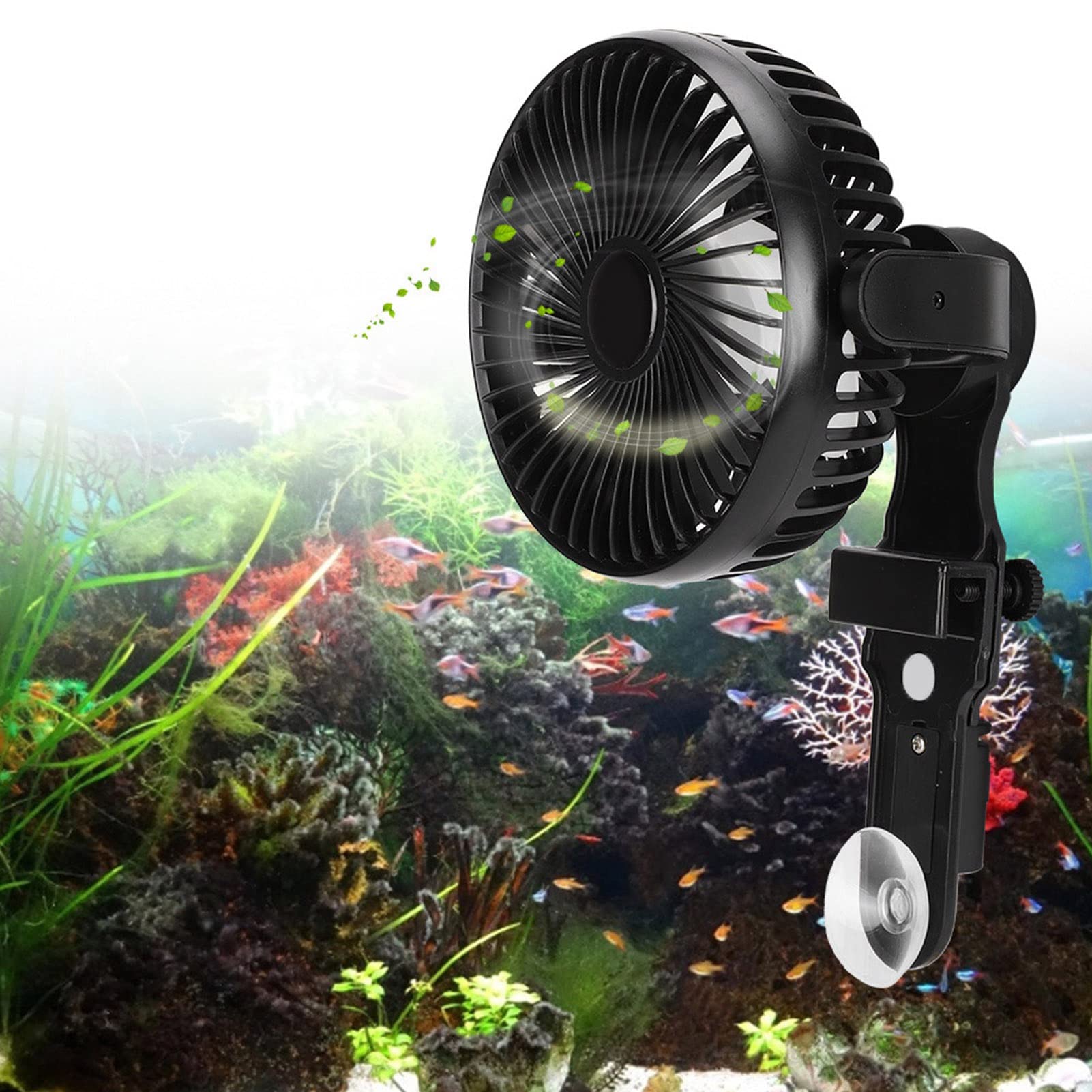 Fish Cooling Fans, Fish Temperature Control Fan, Aquarium Cooling Fan, Aquarium Fan Cooling, 110‑240 Aquarium Temperature Control Fan Aquarium Cooling Fans For Aquarium(Black)