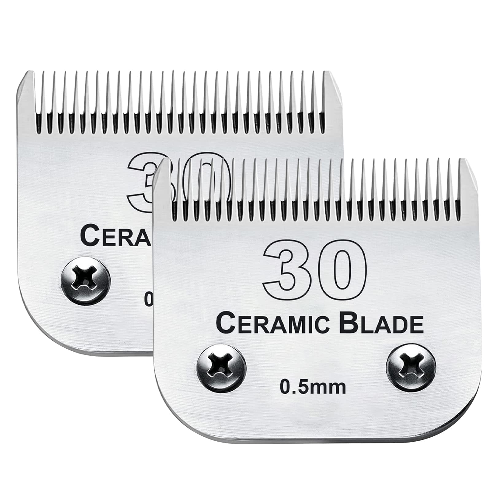 2Pack 30 Blade Dog Grooming Clipper Blades Compatible with Andis/Wahl/Oster Dog Clippers,Detachable Stainless Steel Blade,Size-3