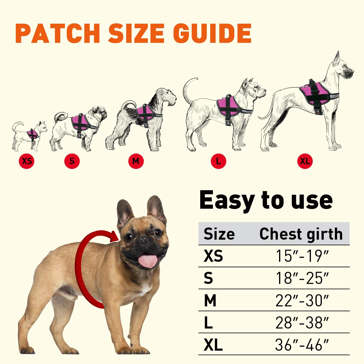 Dogline Vest Harness For Dogs And 2 Removable Therapy Dog Patches, X-Large/36 To 46', Pink