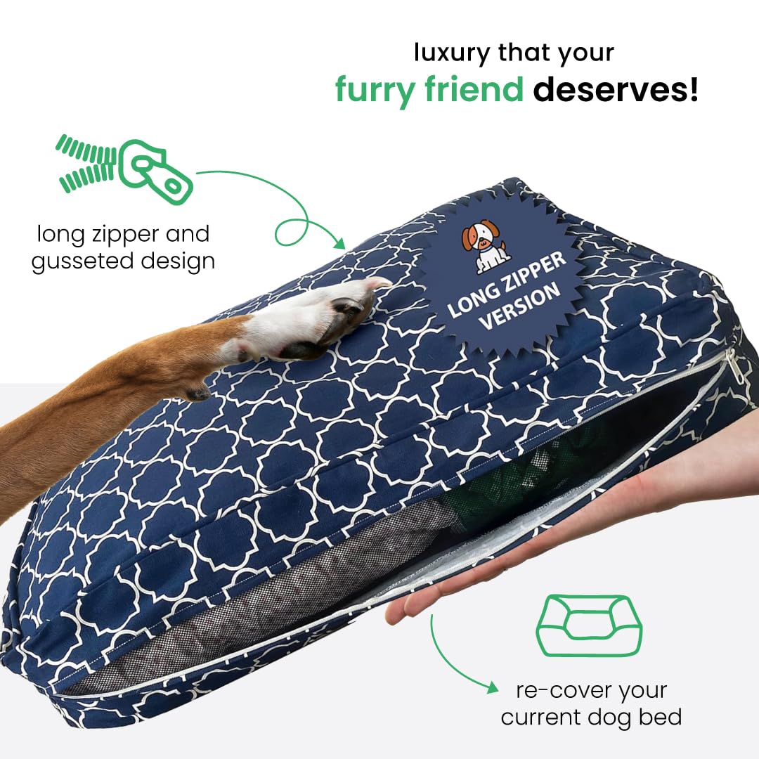 Molly Mutt Medium To Large Dog Bed Cover- Romeo & Juliet Print - Measures 27”X36”X5’’ - 100% Cotton - Durable - Breathable - Sustainable - Machine Washable Dog Bed Cover