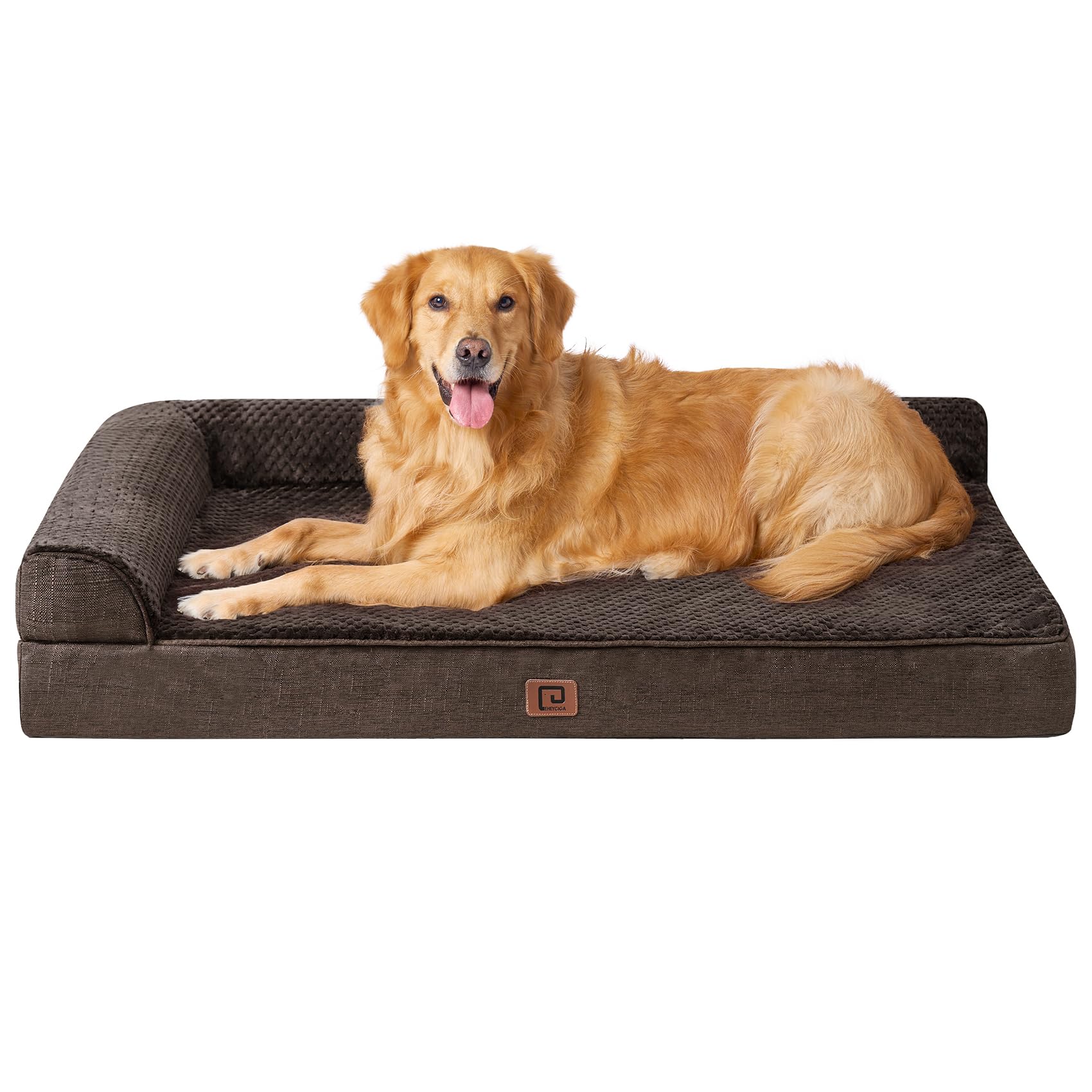 Eheyciga Memory Foam Orthopedic Xl Dog Bed, Washable Dog Bed With Waterproof Lining Removable Cover, Extra Large Dog Bed Sofa With Nonskid Bottom Xlarge Pet Couch Bed, 44X32 Inches, Brown