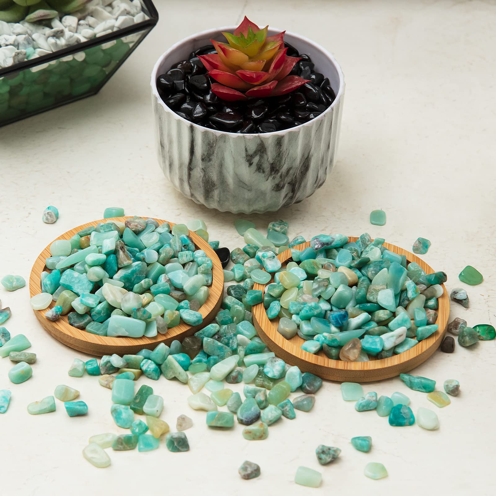 Rifny Decorative Stones, 0.3 Inch Black Polished Gravel Rocks For Plant Flower Pots Vase Filler Decorative Air Plants Bamboo Succulents Cactus And Aquarium Fish Tank Decor (2 Lb, Black)
