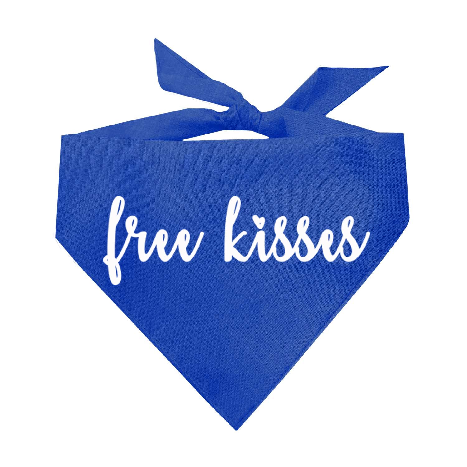 Free Kisses Valentine'S Day Dog Bandana (36 Royal, One Size)