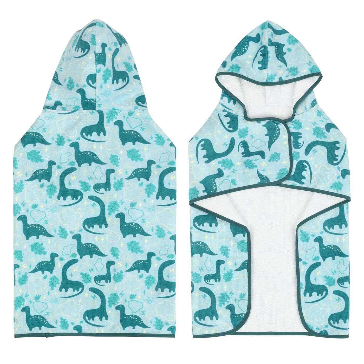 Hde Dog Bathrobe Super Absorbent Quick Drying Towel With Hood For All Dog Breeds Sizes S-Xxl - Dinosaurs - L