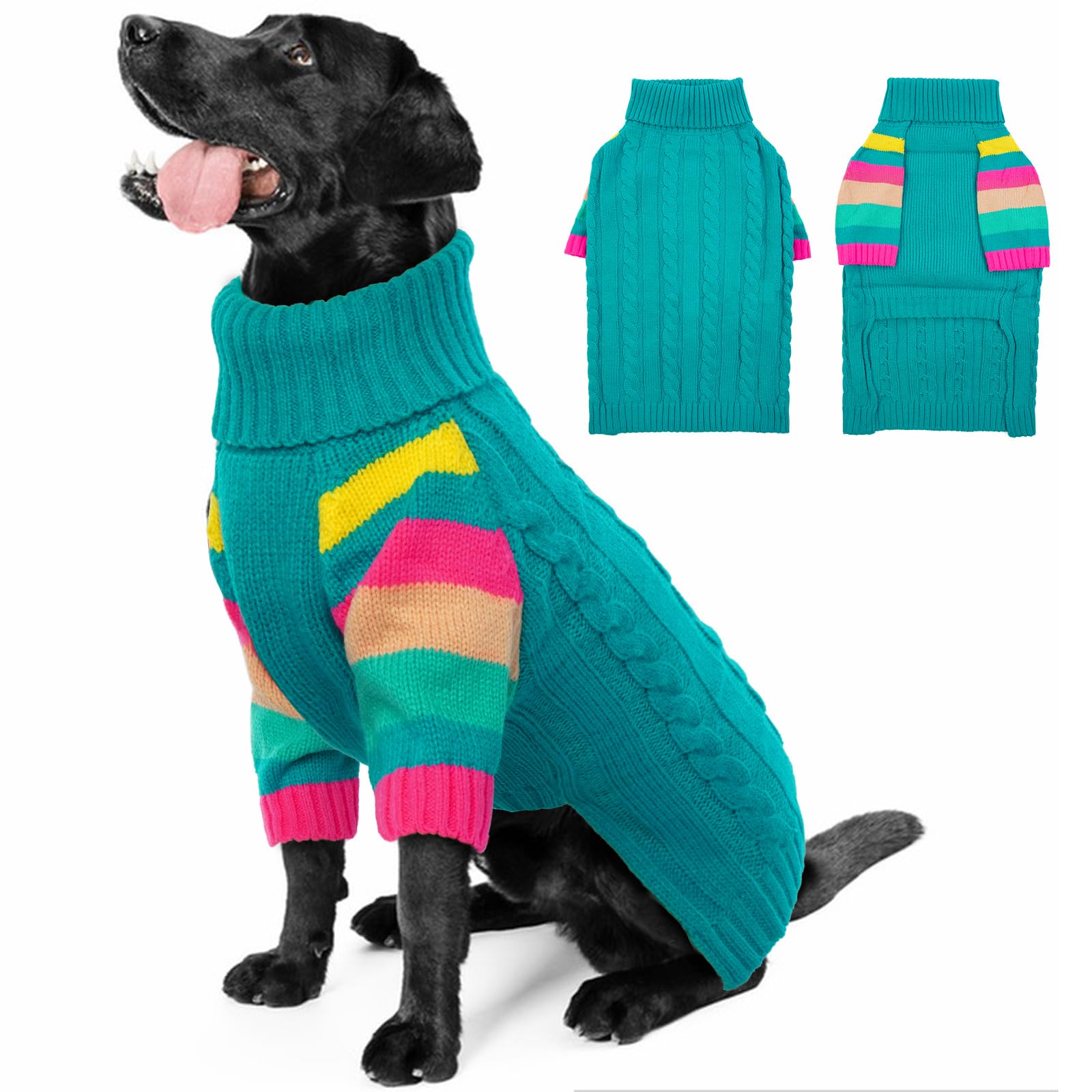 Ouobob Dog Sweater Warm, Comfy Thick Sweaters For Large Size Dogs Girls Boys, Dog Christmas Sweaters Winter, Turtleneck Knit Swe