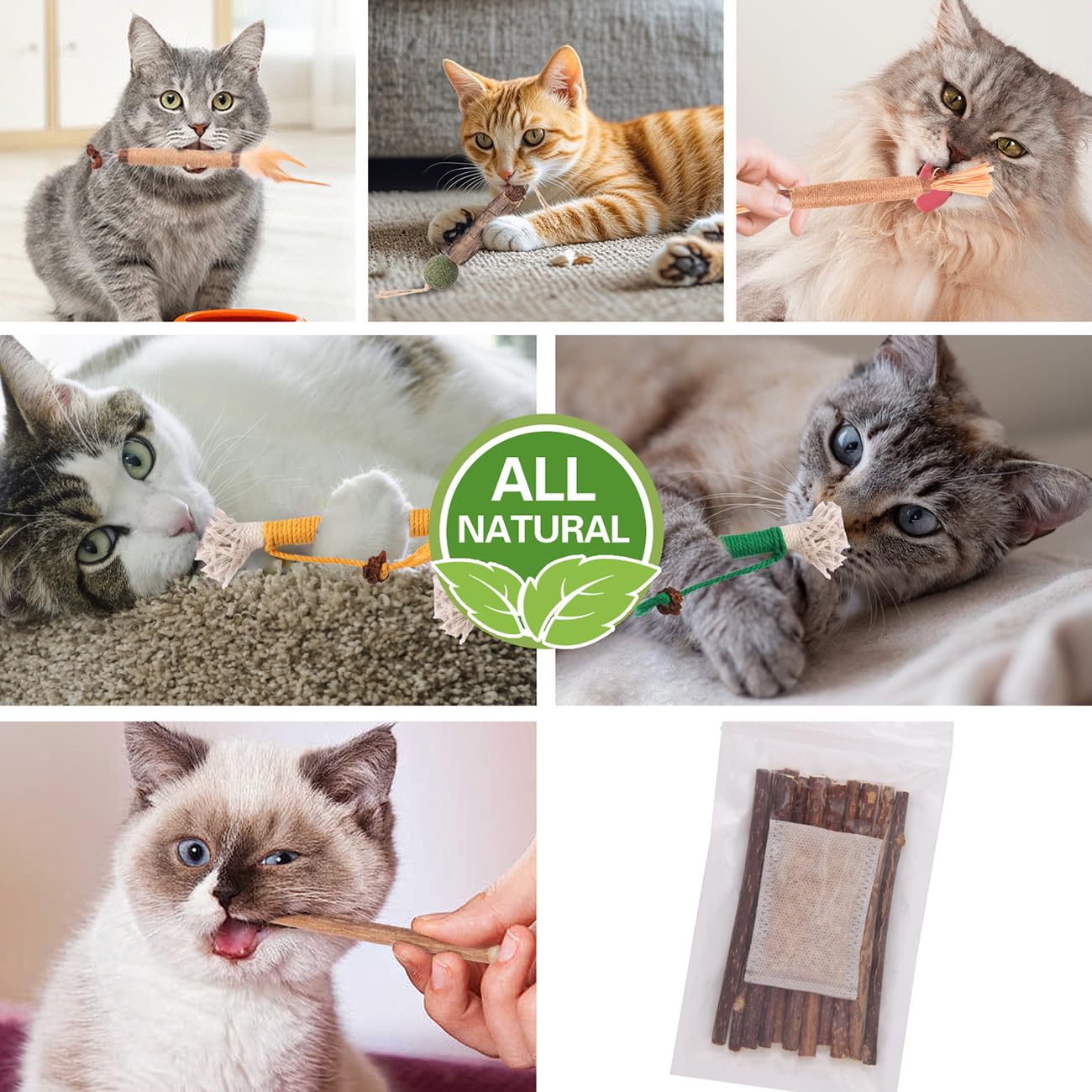 Cat Toys Cat Chew Toys, Silvervine Sticks Catnip Rope Toys For Cats Teeth Cleaning, Kitten Dental Care, Kitty For Indoor Cats In