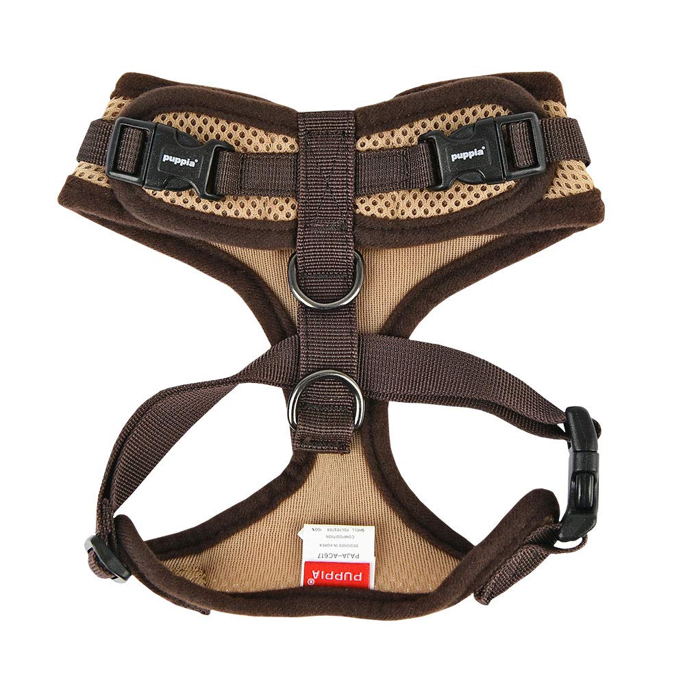 Puppia Authentic Ritefit Harness With Adjustable Neck, Medium, Beige