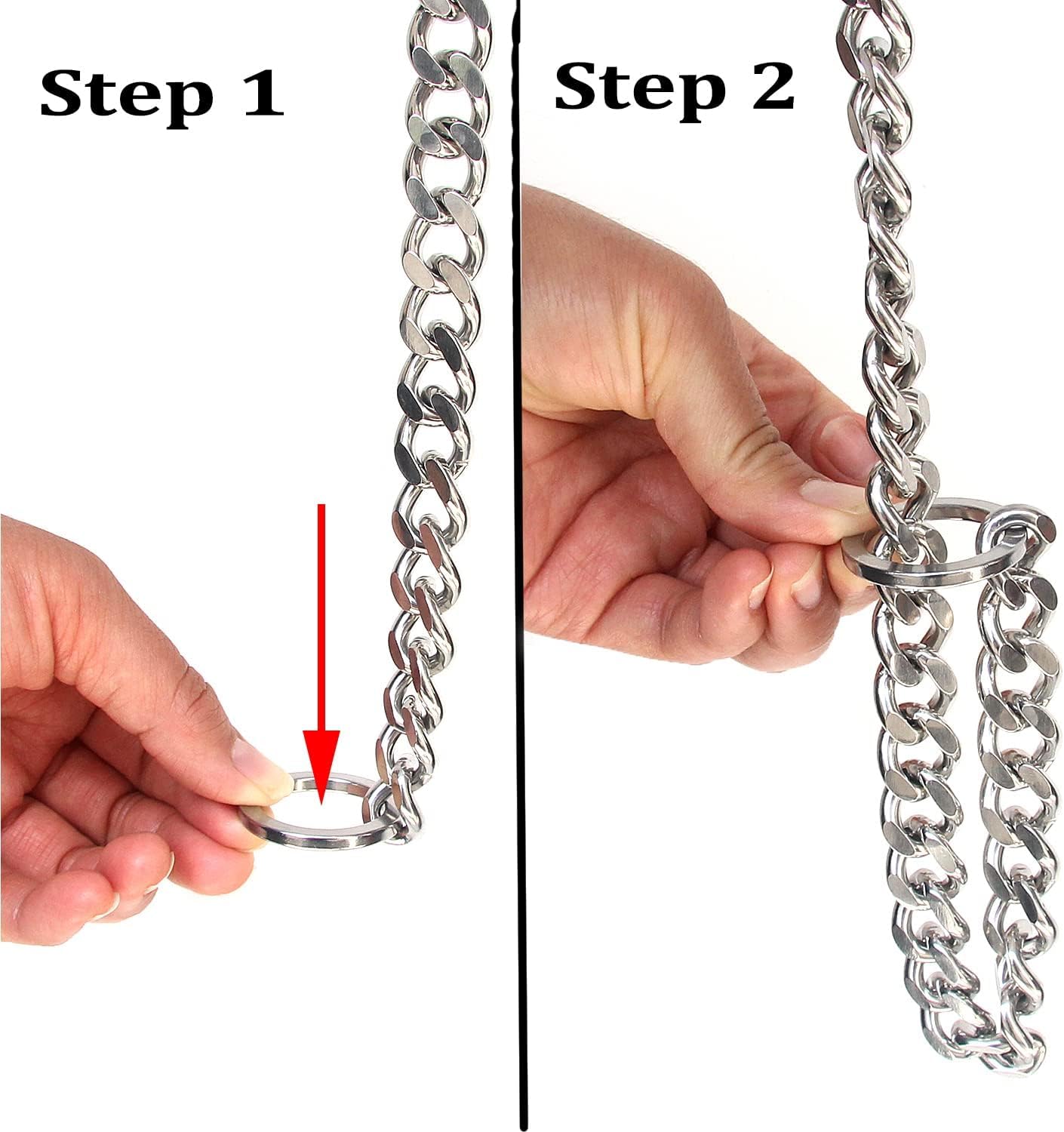 Choke Chain For Dogs, Metal Slip Link Training Heavy Duty Dog Choke Collar Martingale Puppy Collars For Xxs Xs Small Medium Larg
