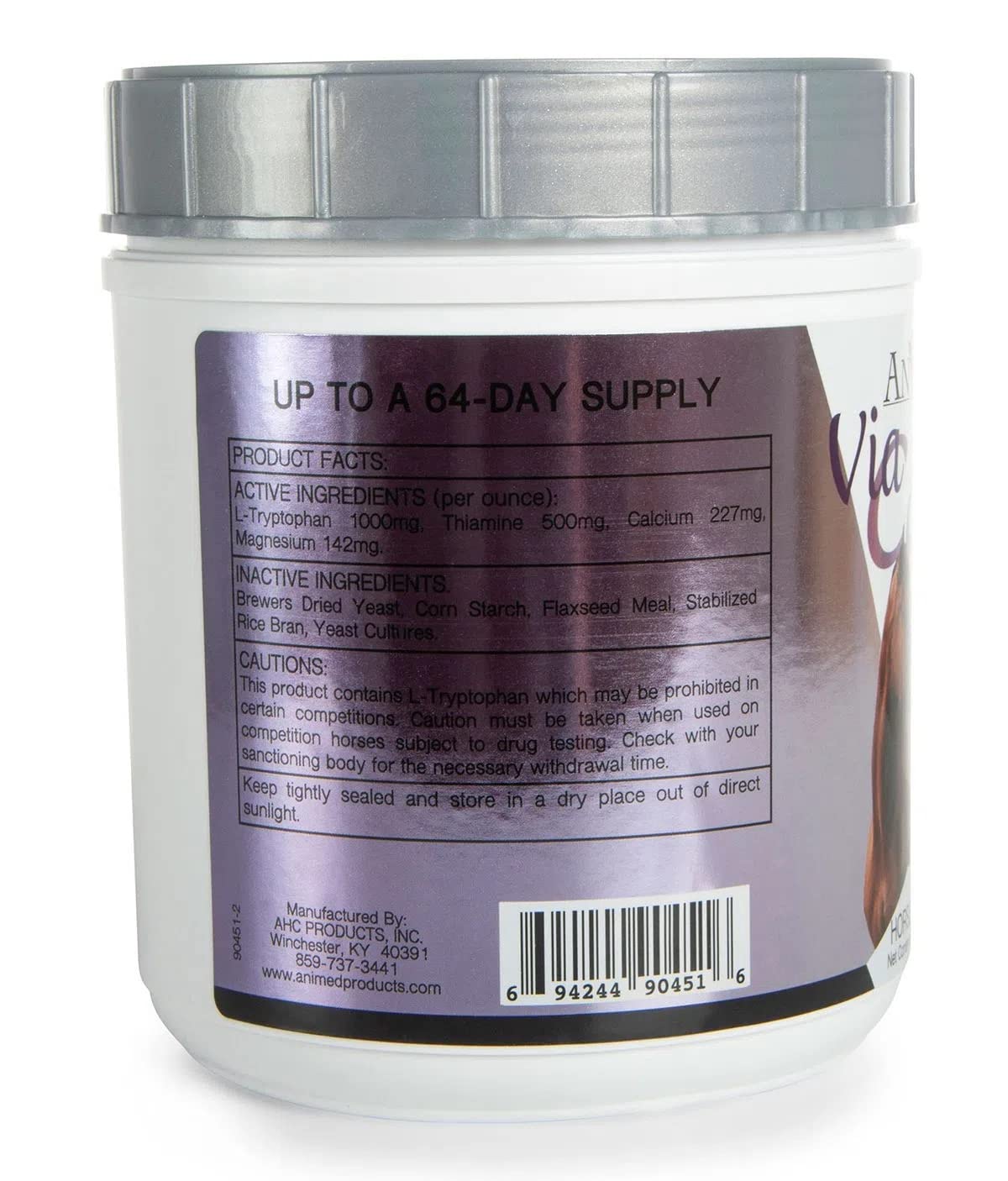 ANIMED Vita-Calm Horse Care Supplement, 2 Pound Container, Model 90451