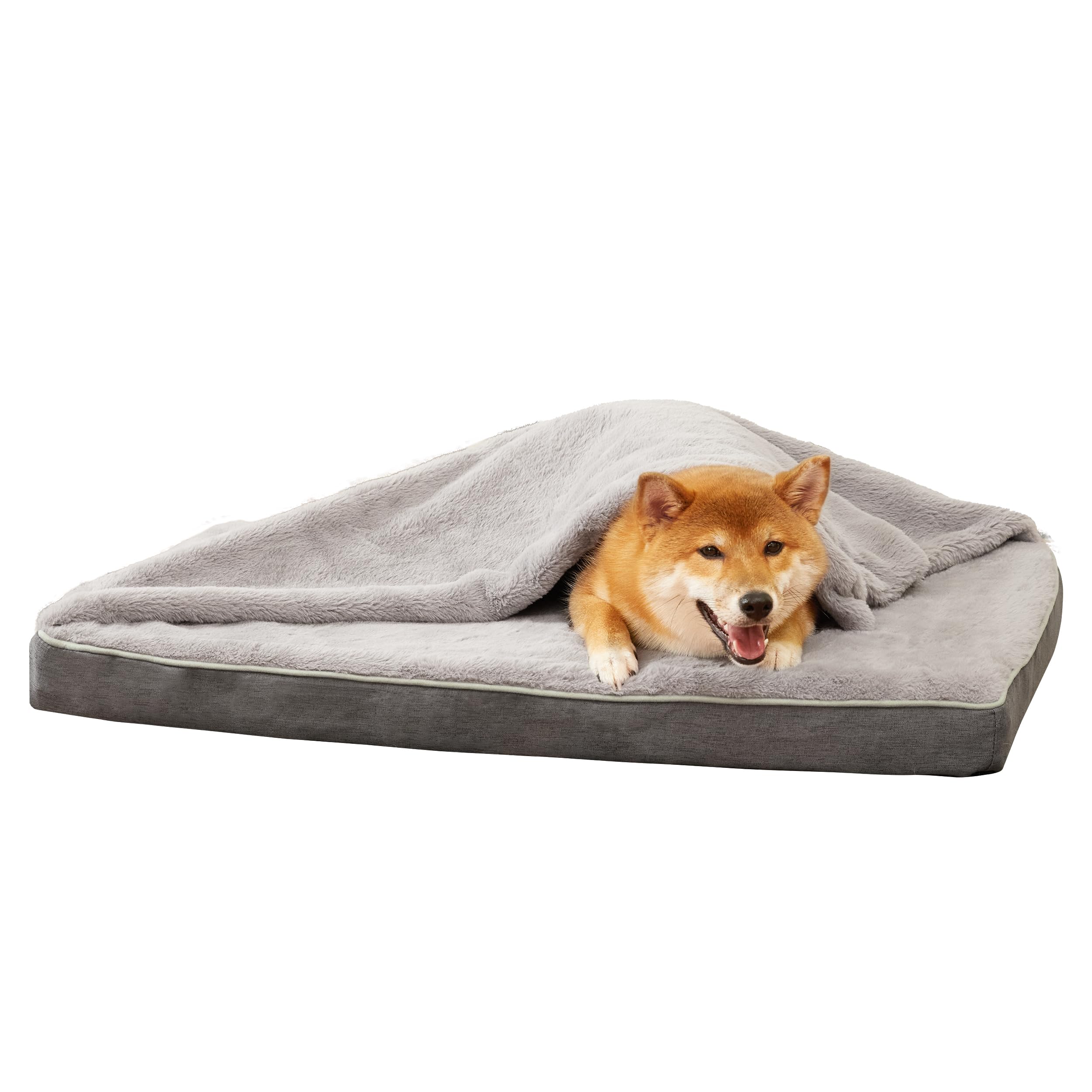 Wataniya Pet Memory Foam Dog Bed Mat, Large, 35X 22, Orthopedic, Waterproof Liner, Plush Cover, Joint Relief