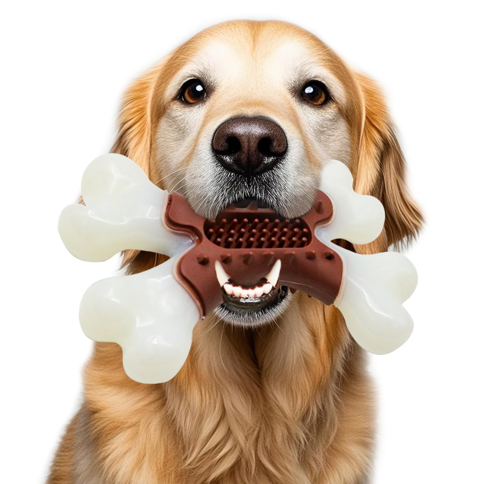 Laroo Dog Chew Toys For Aggressive Chewers, Durable Nylon Bones Tough Toys For Training And Cleaning Teeth, Interactive Treat Di