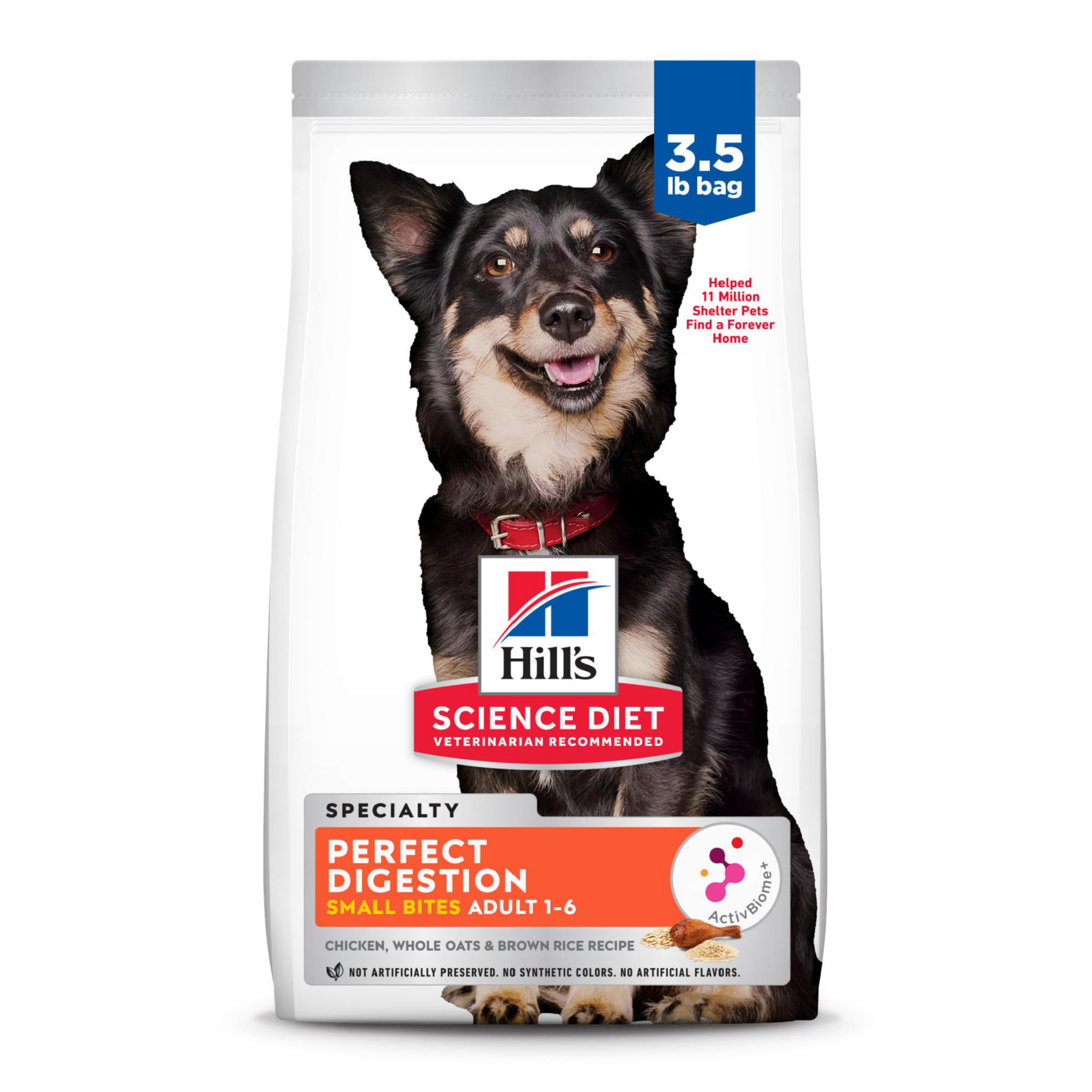 Hills Science Diet Perfect Digestion, Adult 1-6, Digestive Support, Small Kibble, Dry Dog Food, Chicken, Brown Rice, & Whole Oa