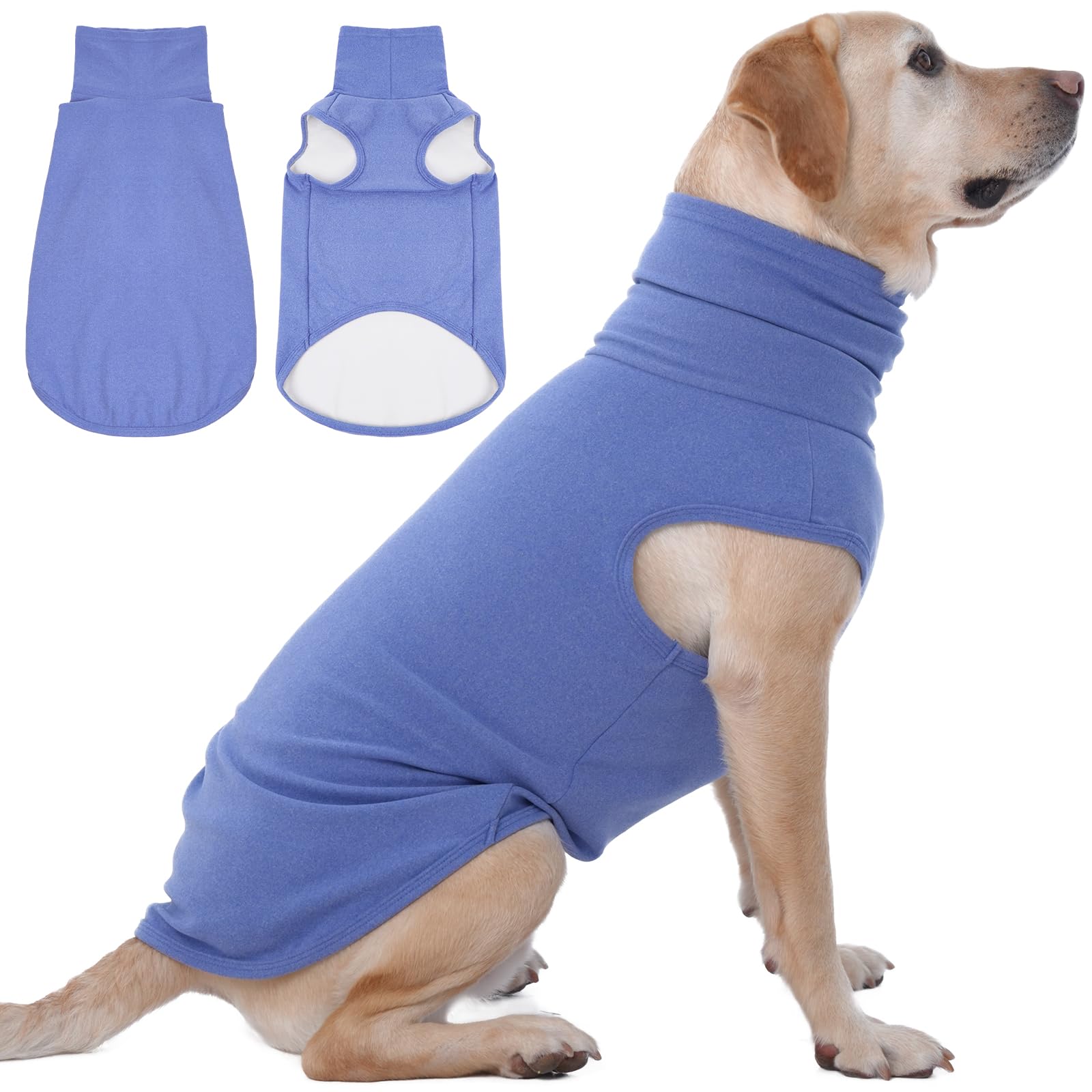 IECOii XXXL Dog Sweater,Stretch Fleece Vest Dog Sweater - Blue,XXX-Large,Christmas Dog Sweater Dog Winter Clothes,Pullover Dog P
