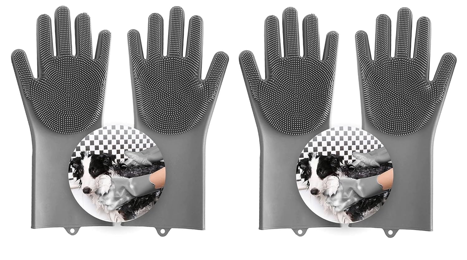 Avanya Dog Grooming Silicone Brush/Bathroom Cleaning Brush, Dog Bathing Brush, Dog Hair Removal From Clothes, Dish Washing Glove