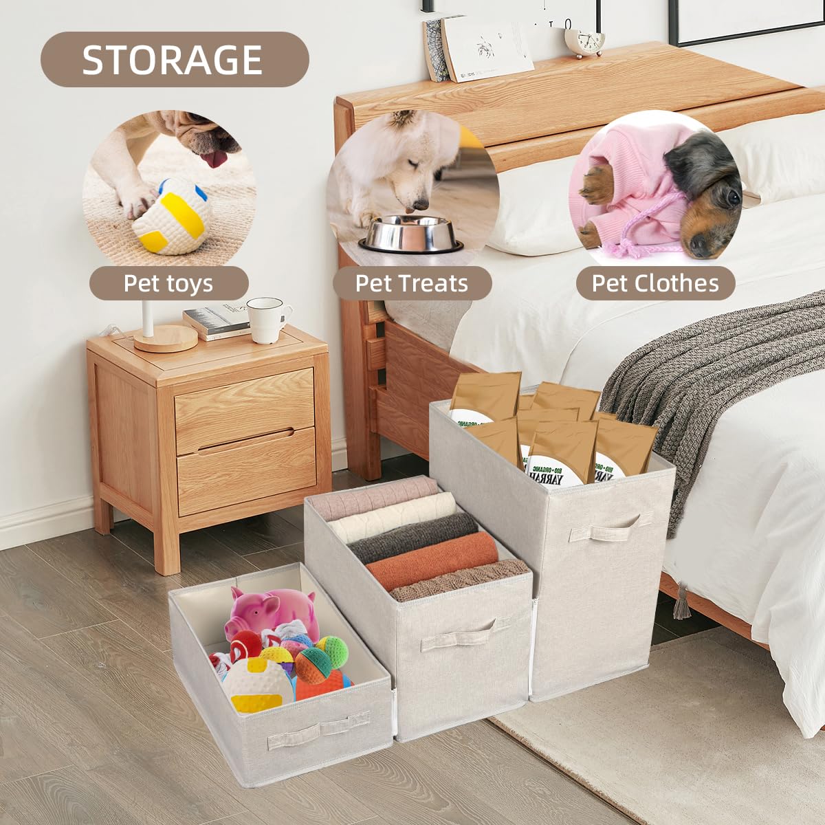 Weavelyrics Pet Stairs With Storage, Pet Step For Small Dogs And Cats, 3-Step Folding Pet Steps With Zip, Cat Stairs Dog Steps F