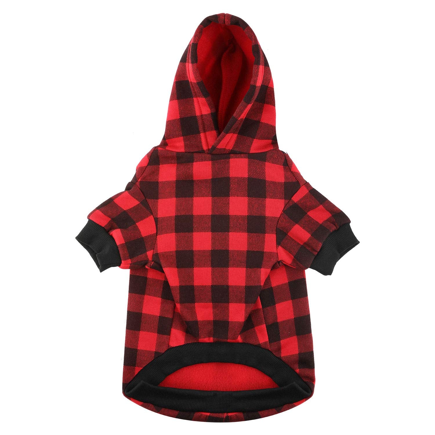 Plaid Dog Hoodie Sweatshirt Sweater For Extra Small Dogs Cat Puppy Clothes Coat Warm And Soft(Xs)