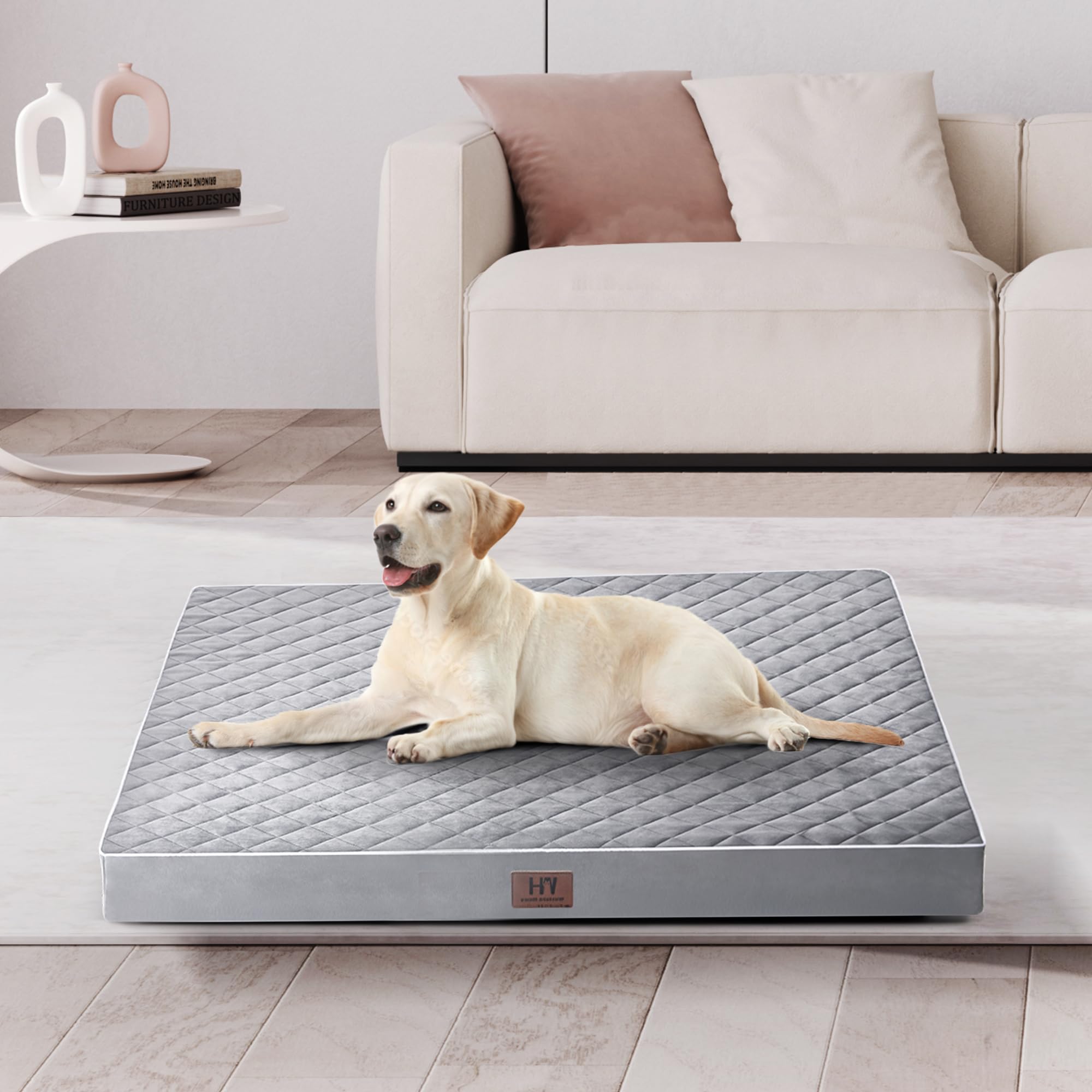 Orthopedic Dog Beds For Medium Large Dogs With Removable Washable Cover, Dog Crate Bed For Xxl Xl Large Medium Dogs, Velvet Plus