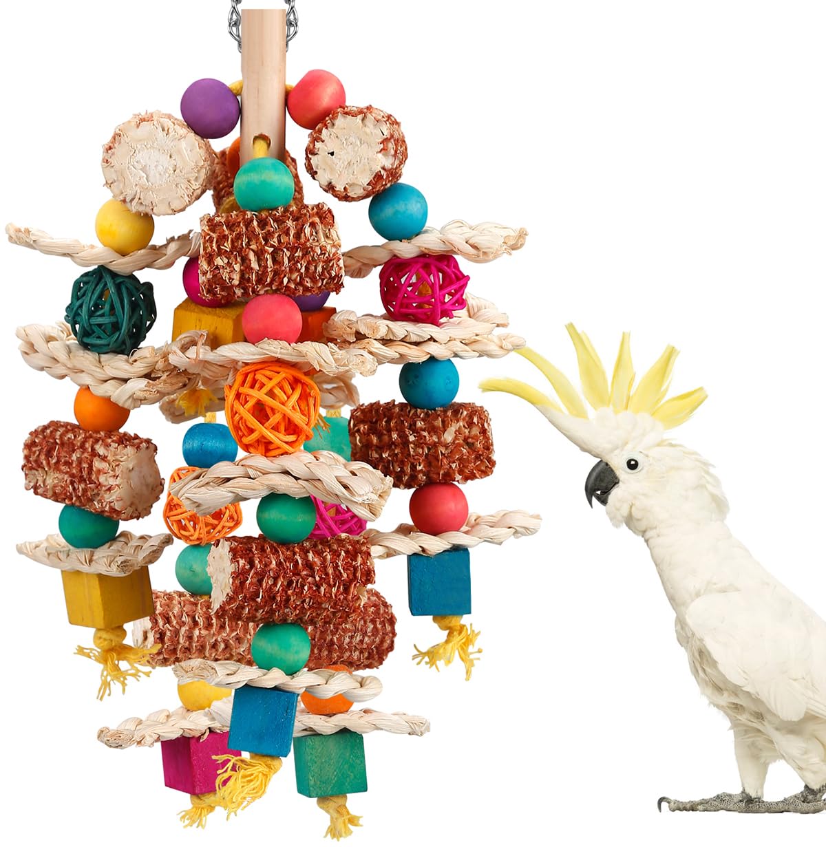 lovyoCoCo Parrot Toys Bird Toys Natural Corn Cob Bird chew Toys for Small and Medium-Sized Macaws,African Grey,Cockatoos,Amazon 