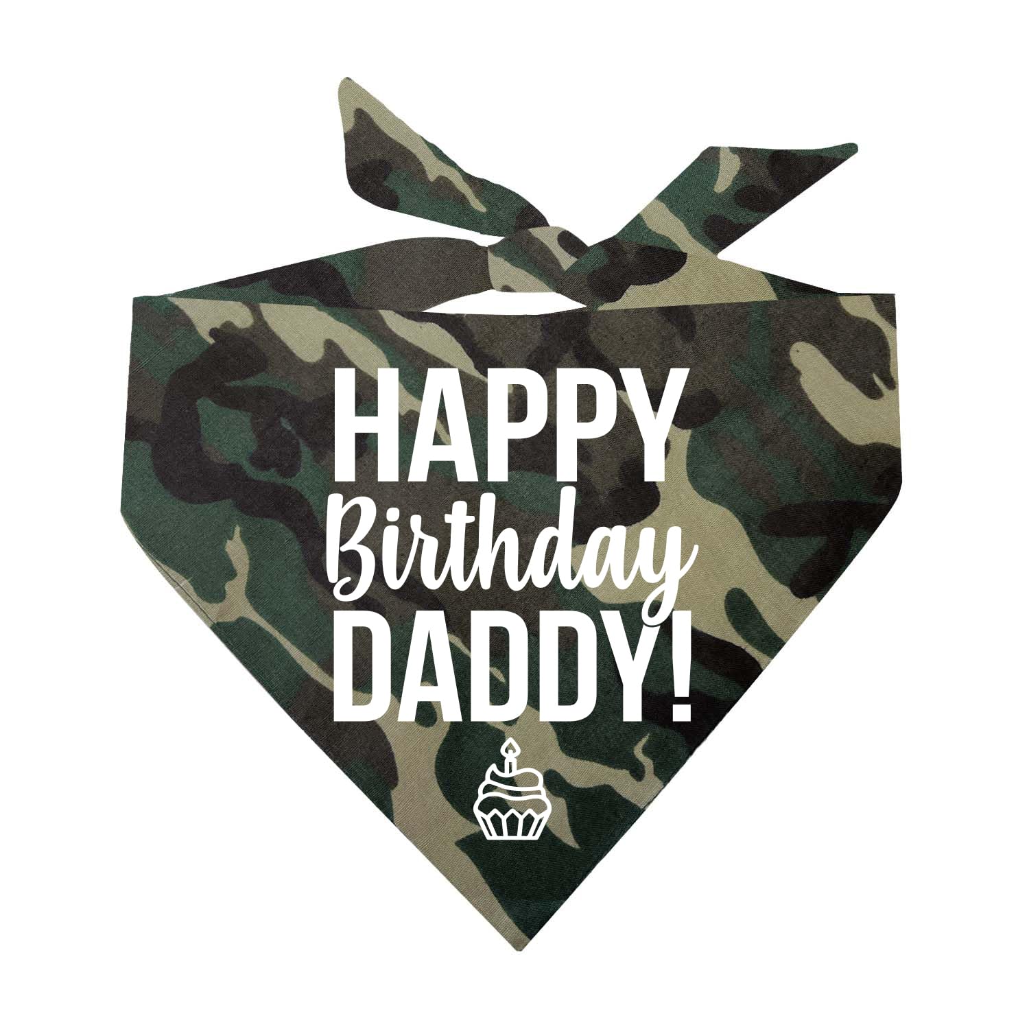 Happy Birthday Daddy! Dog Bandana | 100% Cotton Adjustable Triangle | Made In Usa | Birthday Pawty | Party Theme | Celebration P