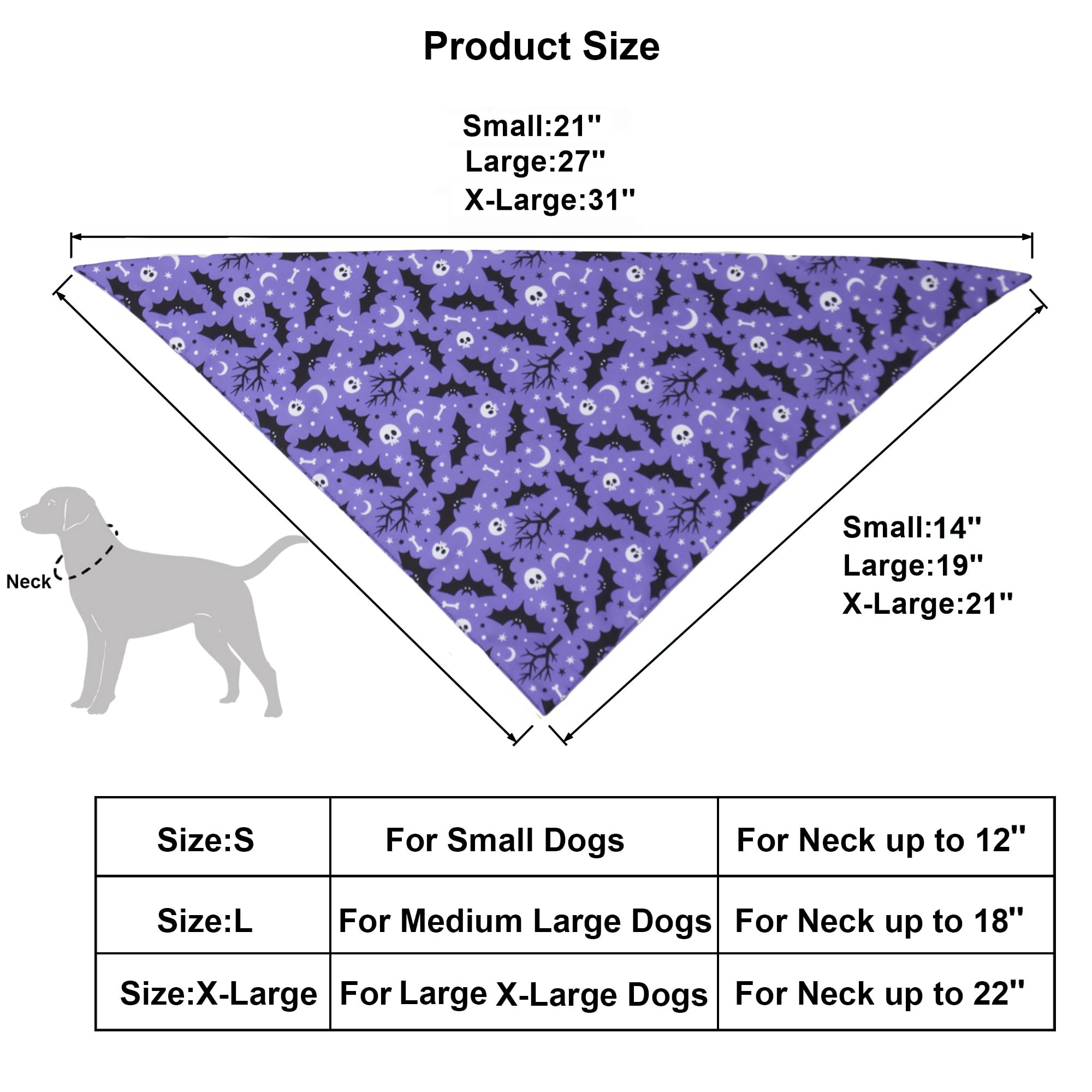 Adoggygo 2 Pack Halloween Dog Bandanas, Reversible Triangle Dog Scarf Accessories Halloween Bandanas For Small Dogs Pets (Small, Halloween-2)