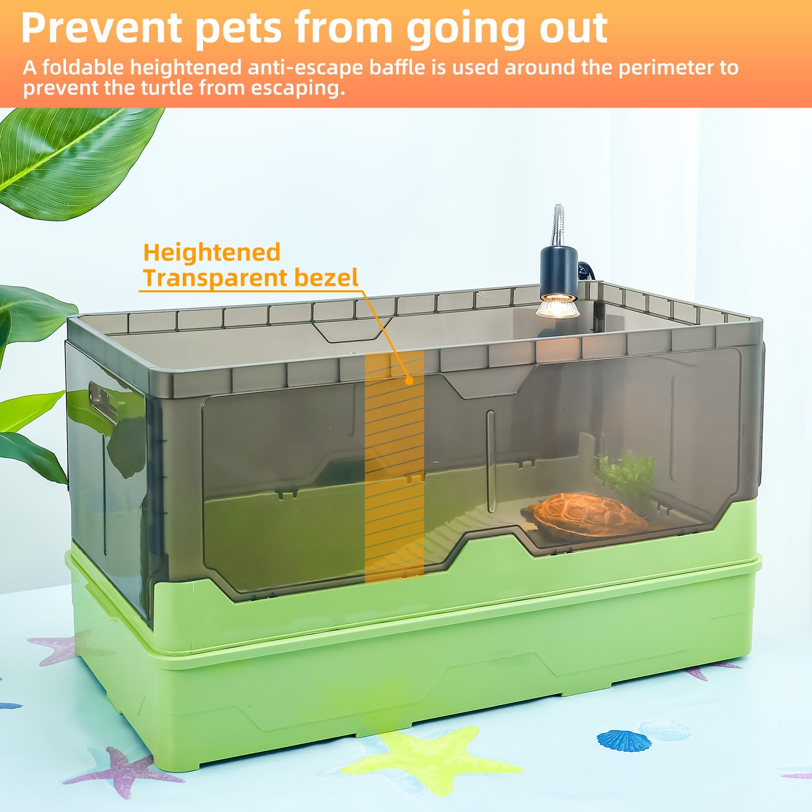 Turtle Habitat Tank Kit- Fresh Filtration, Waterplay Fun, Diverse Living, Heat Lamp, Water Pump And Convenient Water Changes In