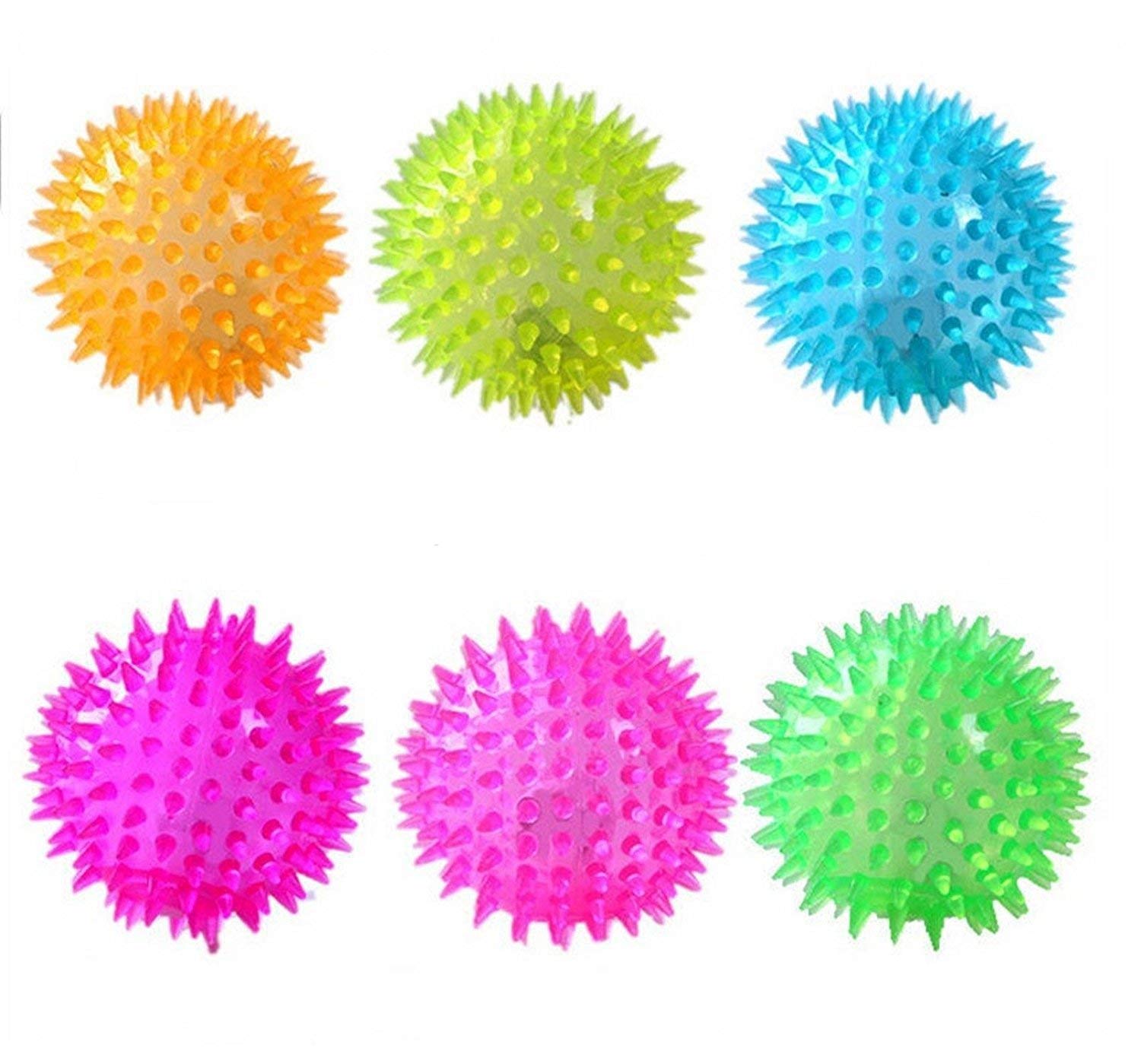 Pups&Pets Led Whistle Squeaky Squeaker Sound Ball Puppy Dog Cat Pet Chew Playing Rubber Ball Toy 2 Pcs Sound Ball With Led