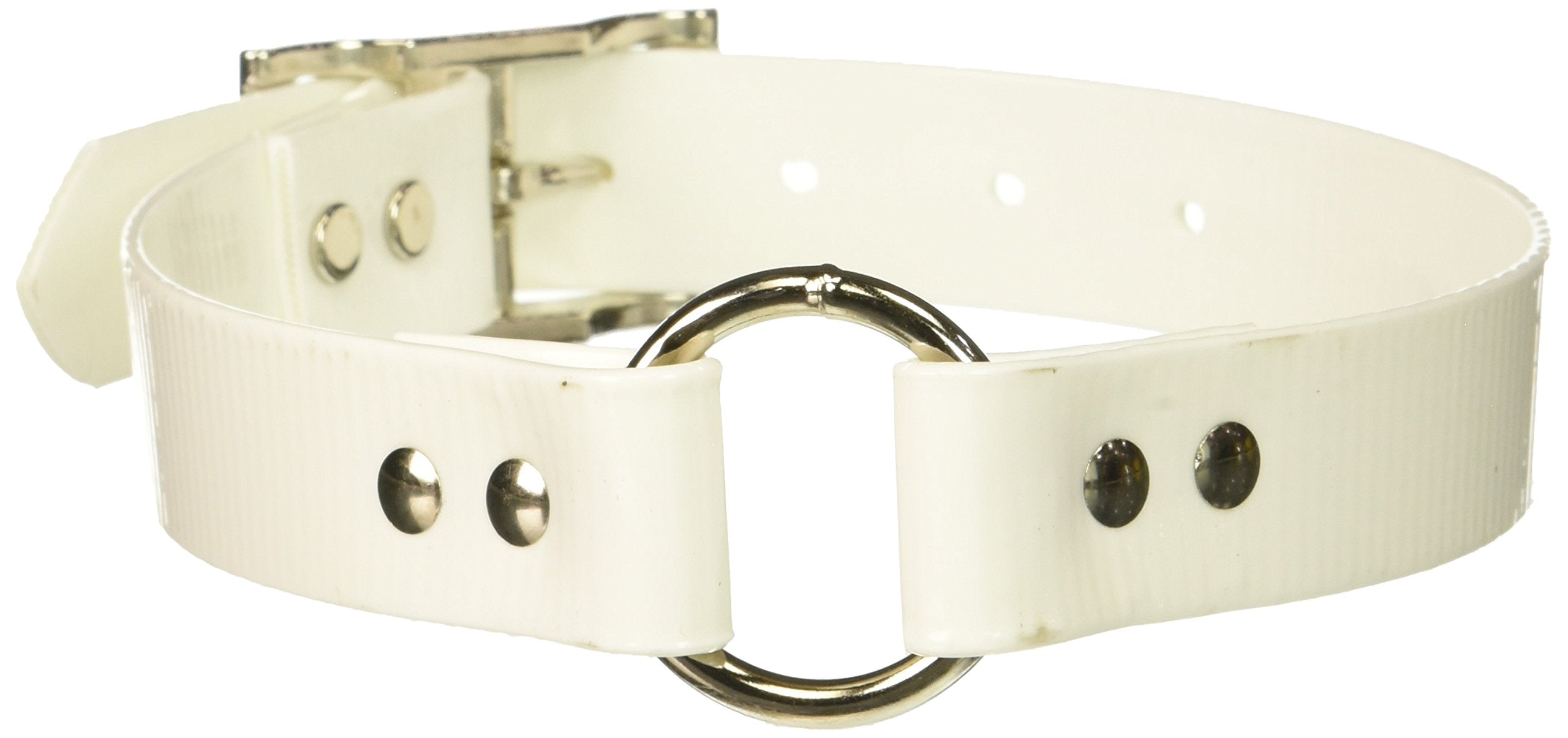 Omnipet Sunglo Ring-In-Center Dog Collar, 1' Wide, White, Fits 16'- 19.5' Neck Sizes, Vibrant Colors & Tough Construction For