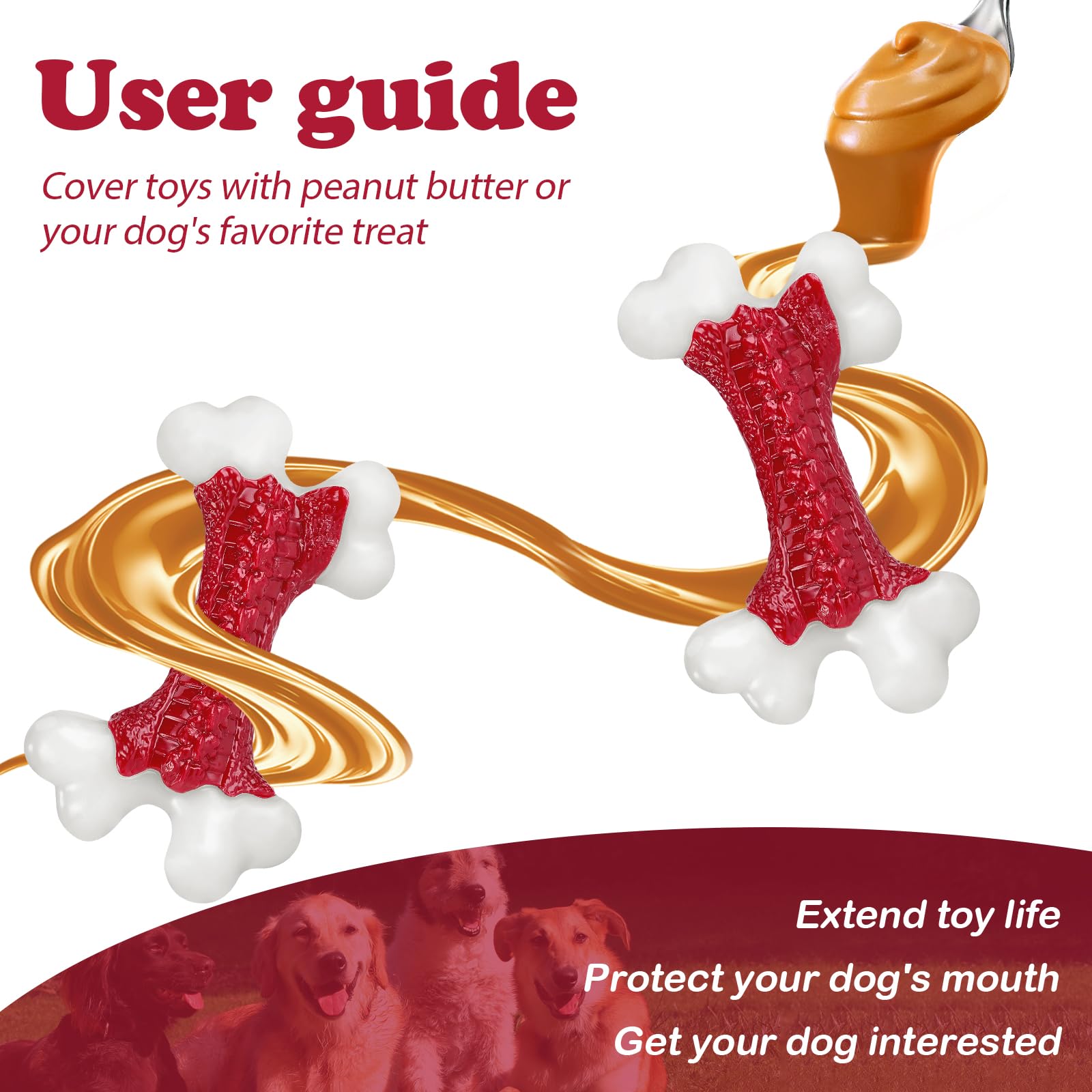 Kseroo Tough Dog Toys, Dog Toys For Aggressive Chewers Large Breed, Aggressive Chew Toys For Large Dogs (2 Pack)