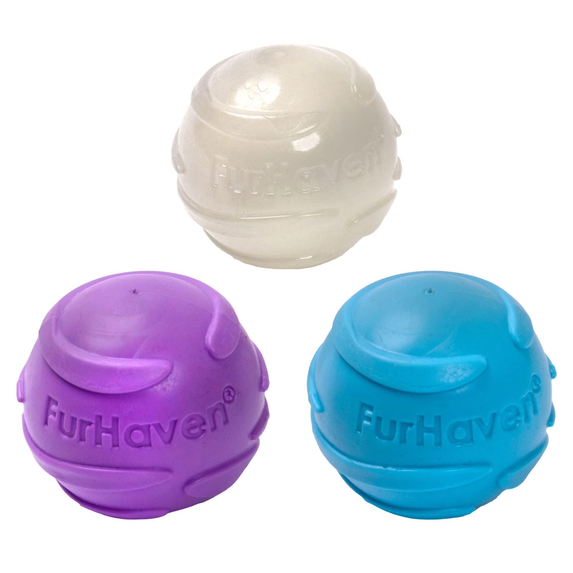 Furhaven 3-Pack 2.5'' Squeaky Ball Dog Toys For Small/Medium Dogs, Fits Most Standard Launchers - Fetch 'N Fun Tpr Squeaky Ball 