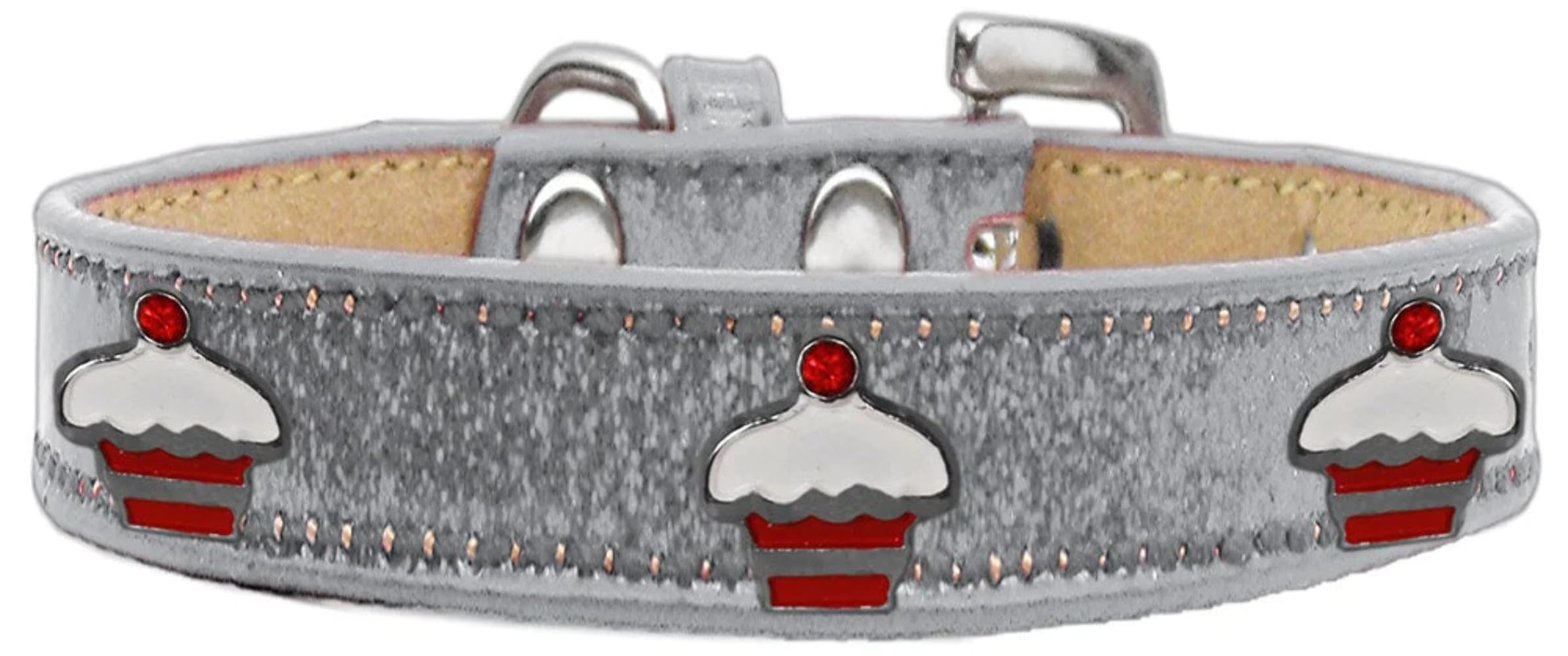 Christmas Dog, Puppy & Pet Widget Ice Cream Collar, Red Cupcake Emerald Green 14