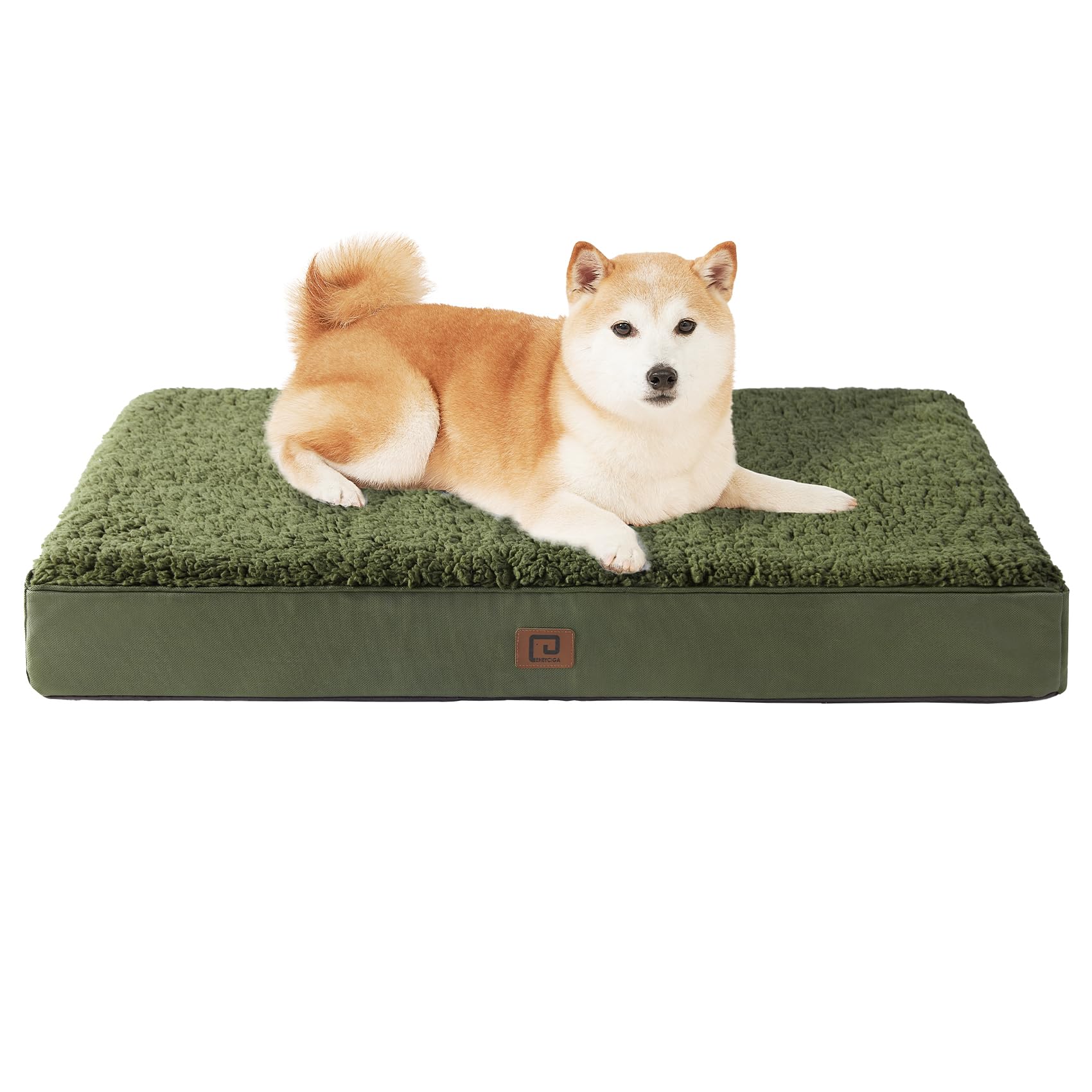Eheyciga Orthopedic Foam Dog Bed For Large Dogs, 35'L X 23'W X 3.5'Th, Dark Green