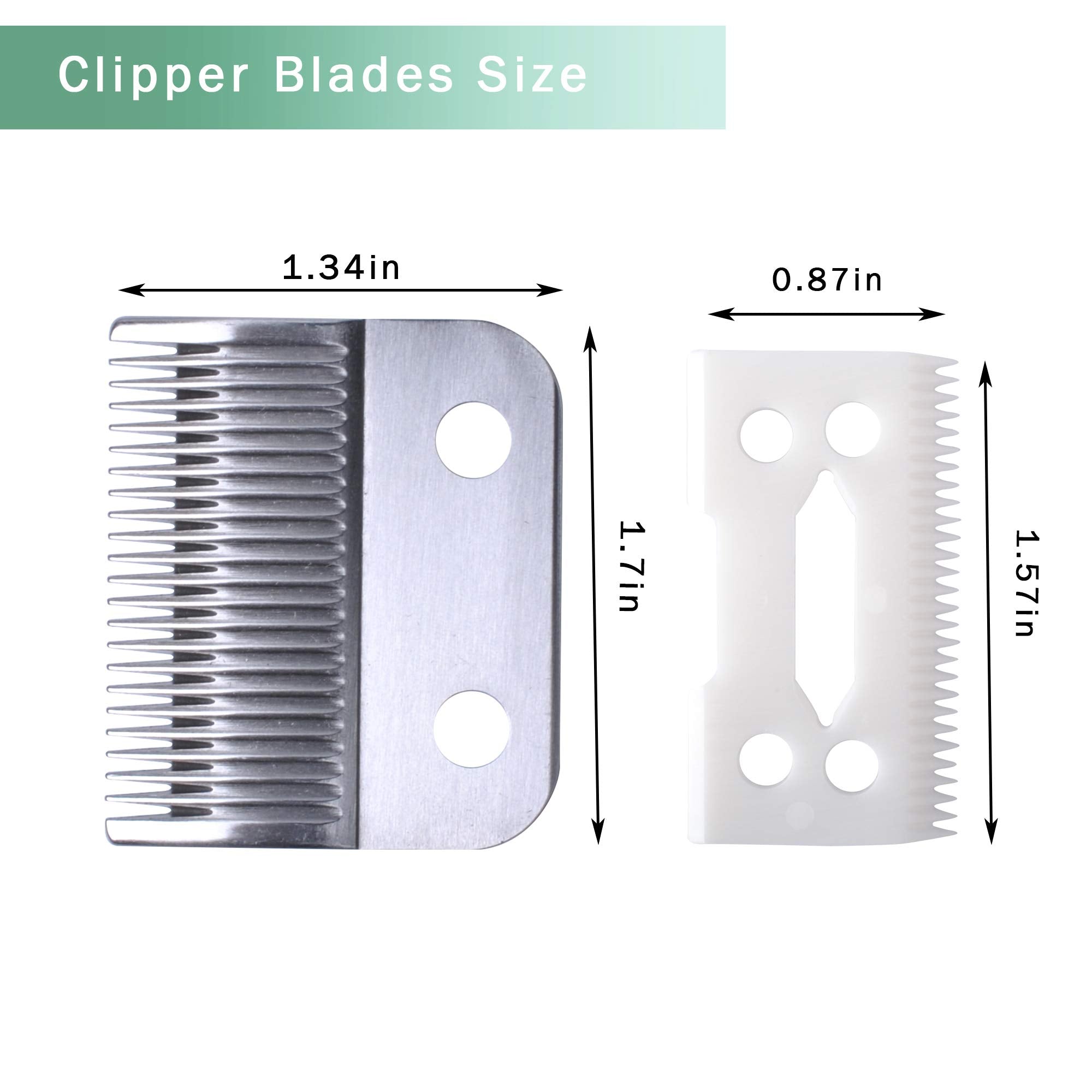 Poweka Replacement Clipper Blade Set - Stainless Steel, Silver, Model #30-15-10, 2 Piece for W-AHL Pro Ion & Deluxe U-Clip