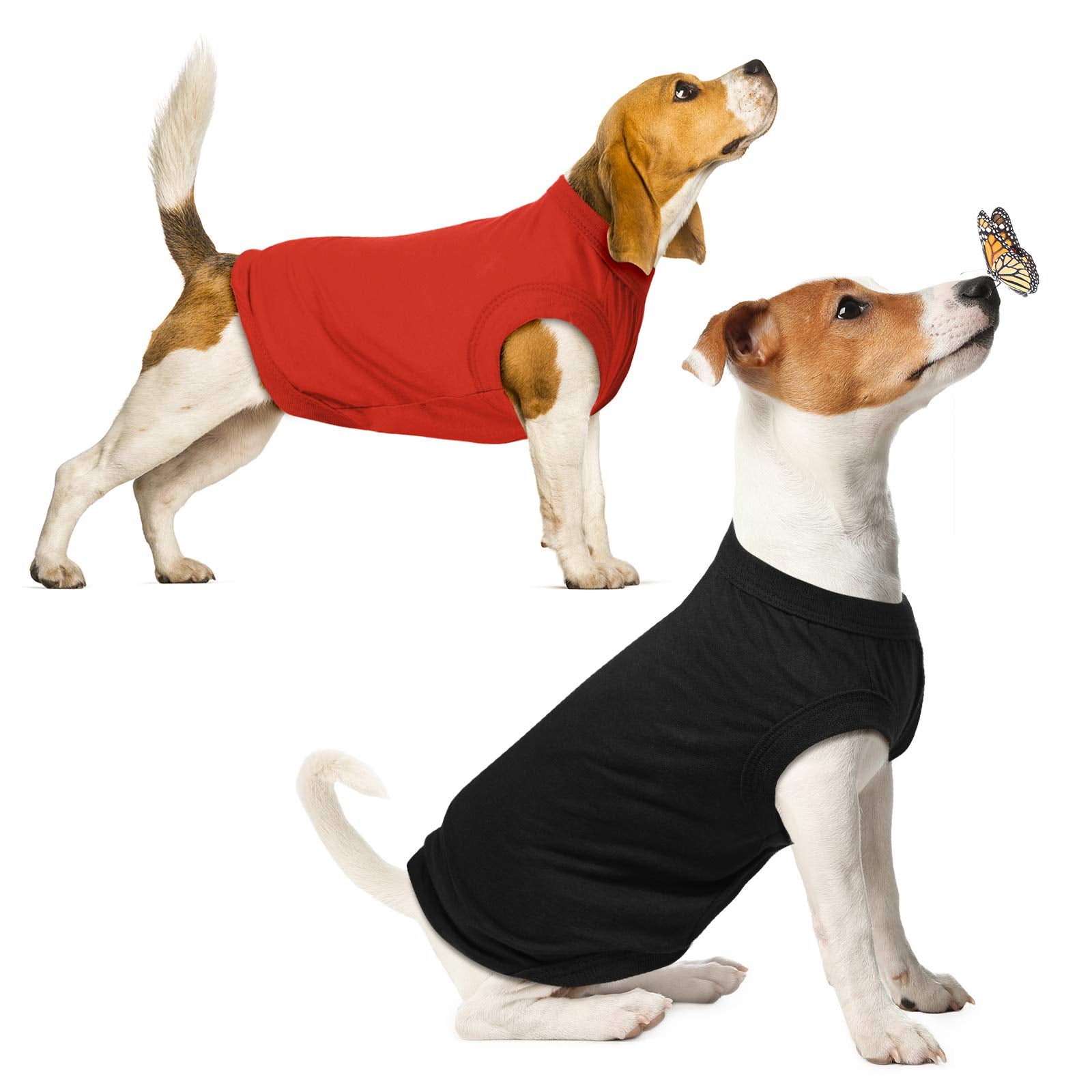 8 Pcs Dog Shirts Pet Puppy Blank Clothes Soft Dog T-Shirt Breathable Dog Plain Shirts Cotton Puppy Clothes Outfit For Most Dogs Cats Puppy Pet(S)